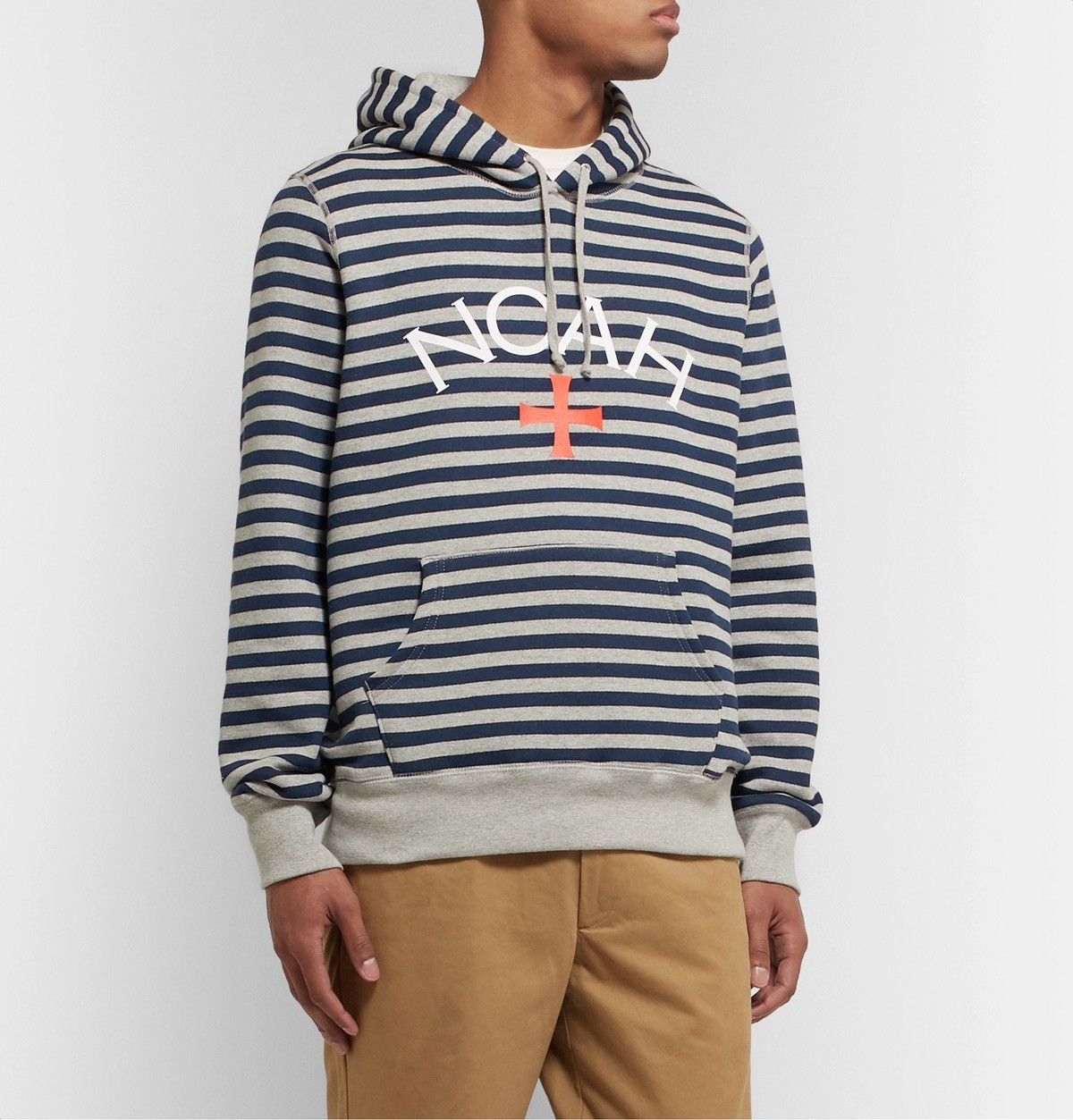 Noah Noah Logo Print Striped Fleece Cotton Hoodie Size US S / EU 44-46 / 1 - 1 Thumbnail