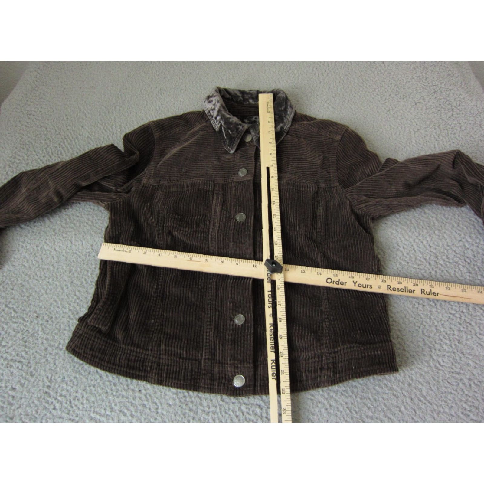 J. Jill VINTAGE J Jill Jacket Womens Petite PS Brown Velvet Corduroy Trucker Cotton 90s Womens Jacket PS Brown Corduroy Velvet Linen? Size S / US 4 / IT 40 - 6 Thumbnail