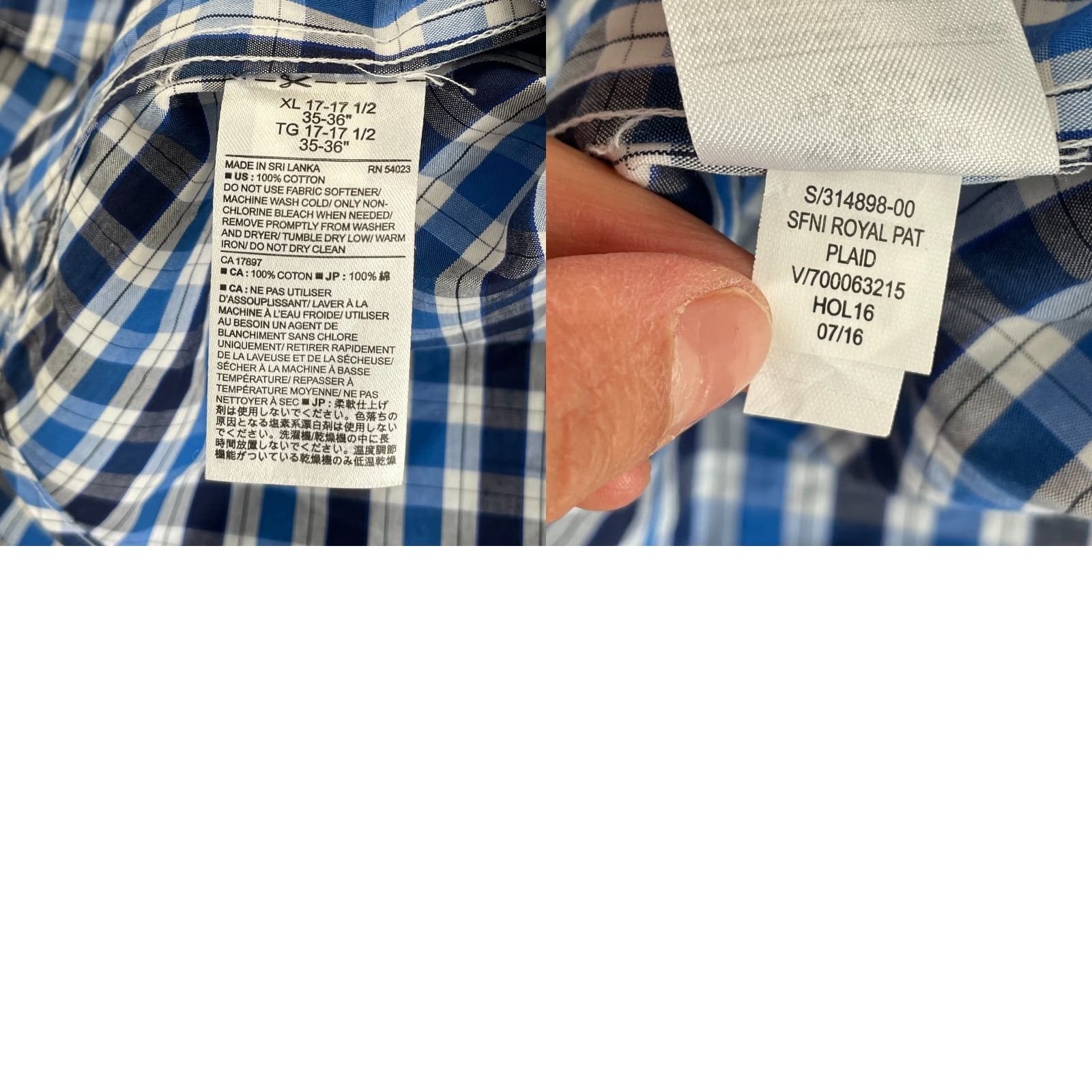 Banana Republic Banana Republic Shirt Men XL Blue Plaid Non Iron Long Sleeve Standard Fit LS Size US XL / EU 56 / 4 - 8 Thumbnail
