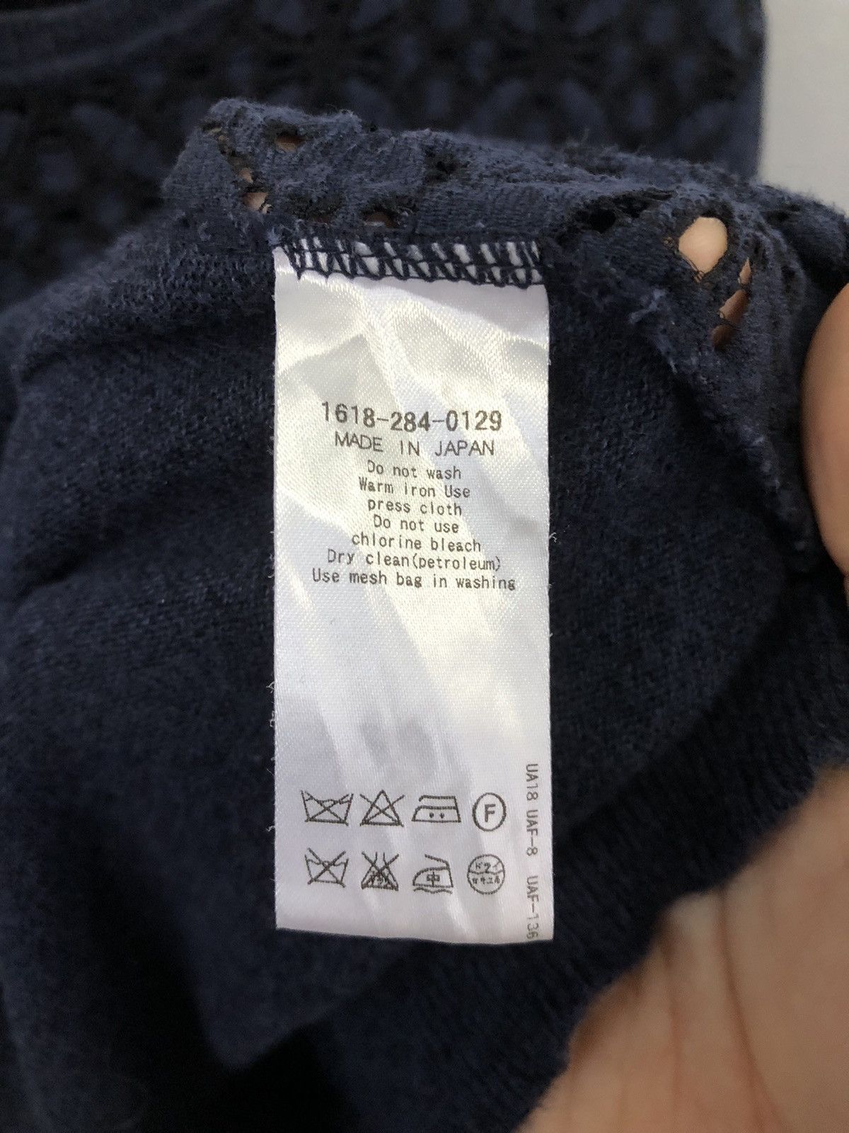 Japanese Brand Beauty & Youth Lace Knit Navy Top Size XS / US 0-2 / IT 36-38 - 5 Thumbnail