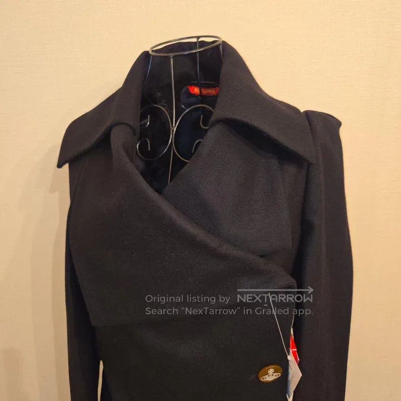 Vivienne Westwood Vivienne Westwood Navy Blue Witch Asymmetrical Wool Overco Size XS / US 0-2 / IT 36-38 - 8 Thumbnail