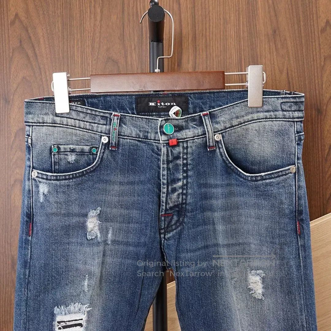Kiton Kiton Distressed Denim Jeans for Sale. Size US 33 - 3 Thumbnail