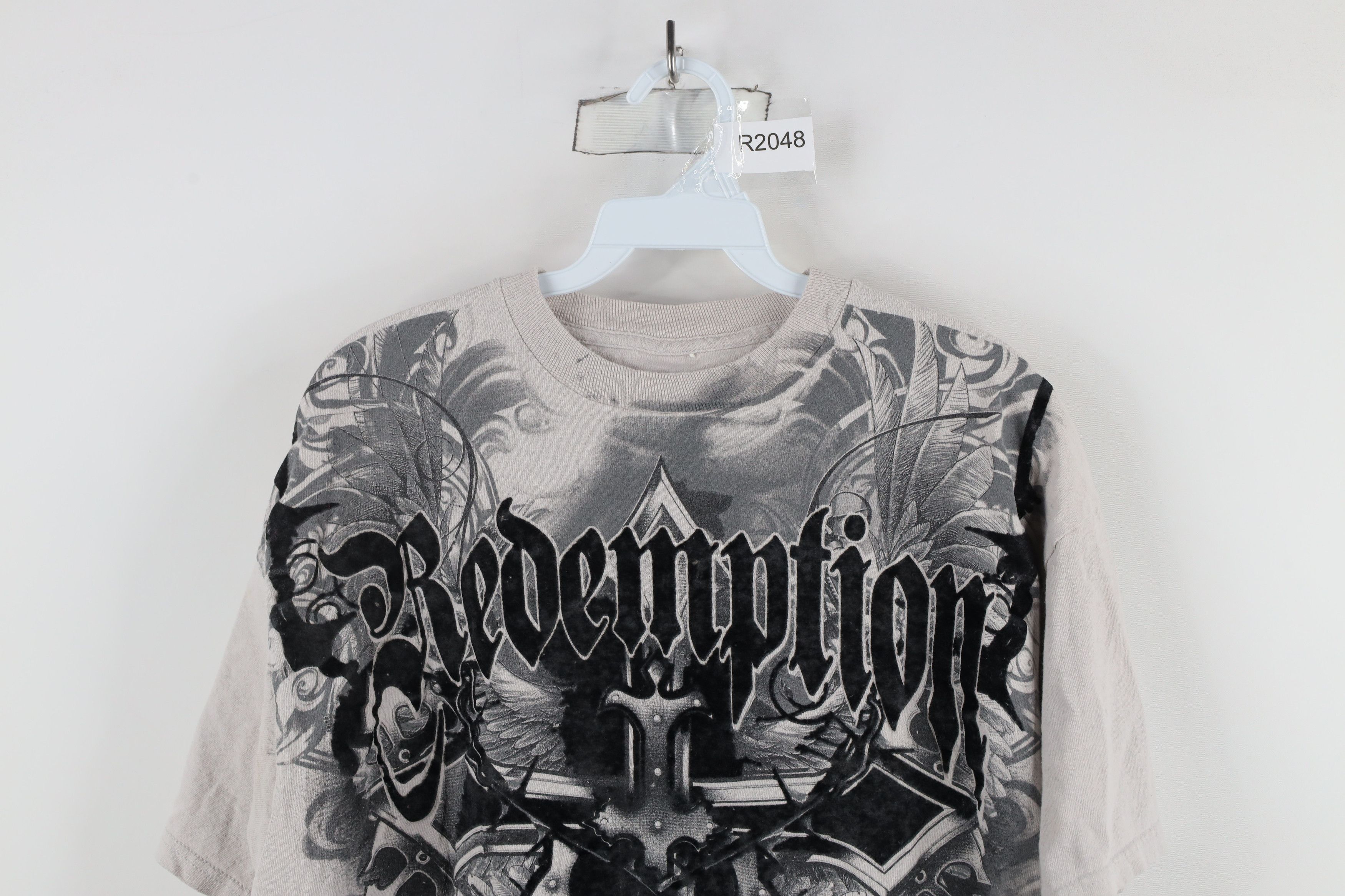 Vintage Vintage Y2K Streetwear Cross Skull Flower UFC MMA T-Shirt Size US XL / EU 56 / 4 - 2 Thumbnail