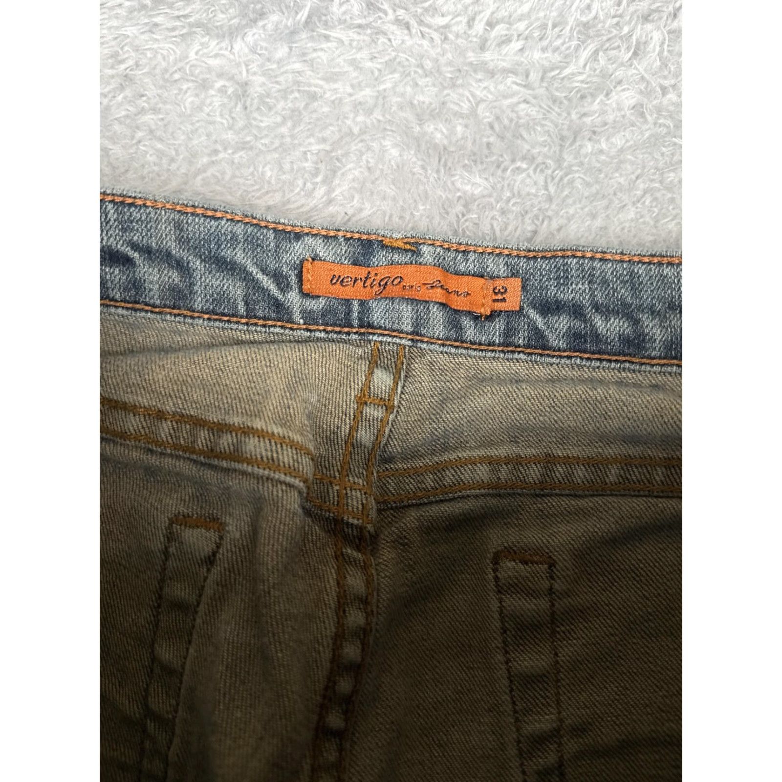 Denime Vertigo Jeans Juniors 11/12 Light Wash Mid Rise Straight Stretch Denim 30x32 Size 32" / US 10 / IT 46 - 6 Thumbnail