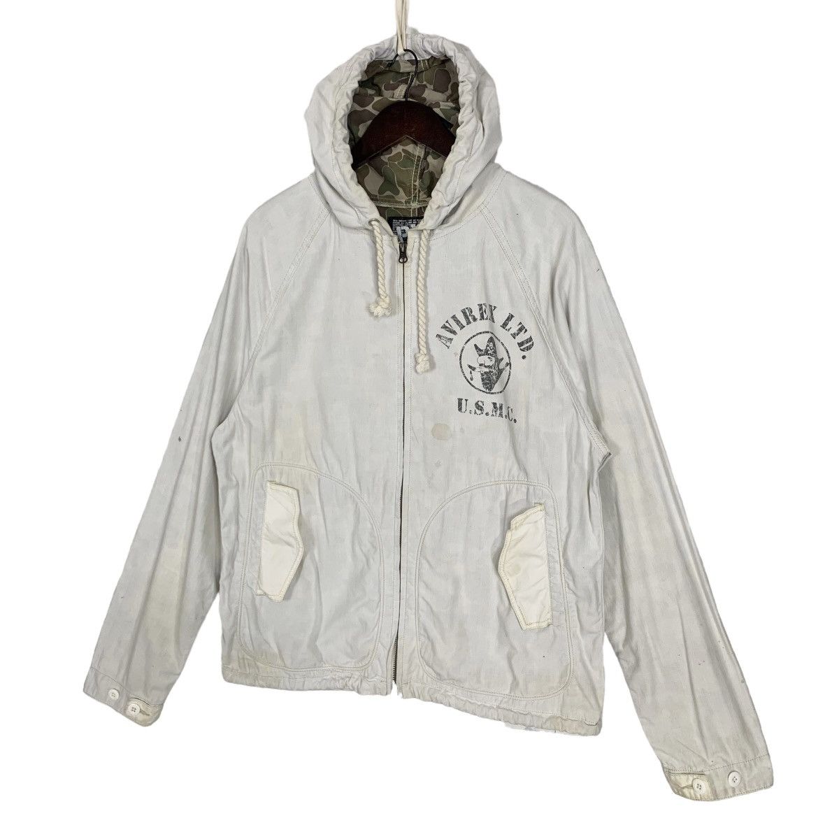 Avirex × Japanese Brand Vintage 90s PX Avirex Ltd USMC Zip Up Hoodie Jacket Size M Size US M / EU 48-50 / 2 - 4 Thumbnail