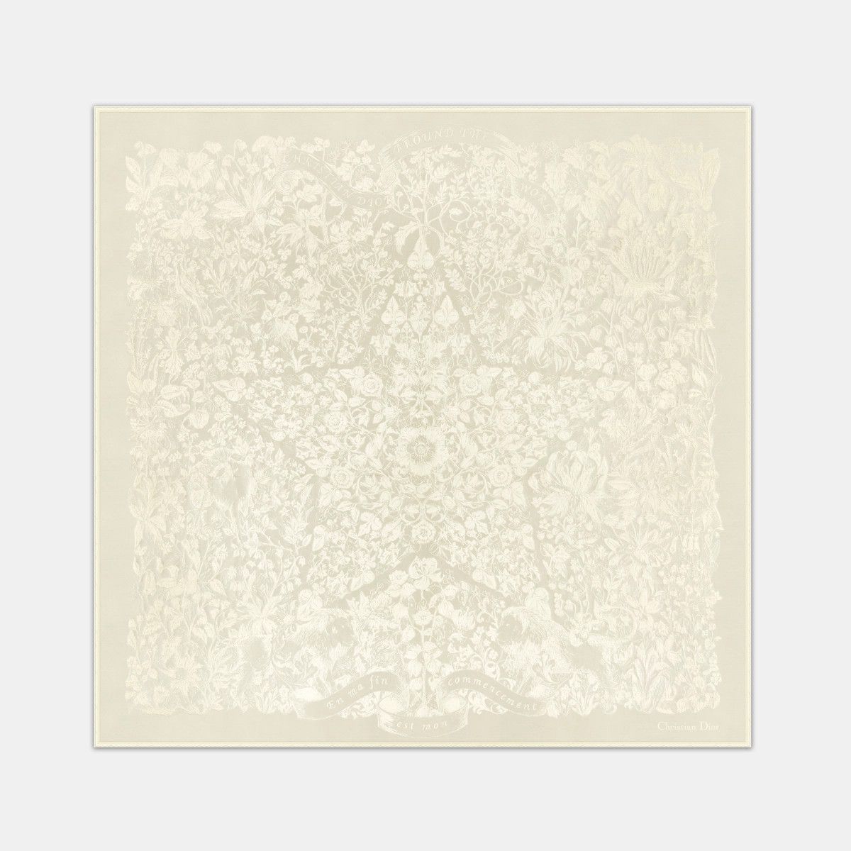Dior o1bcso1str0226 Size:OS/70 Square Scarf in White/Golden Size ONE SIZE - 1 Thumbnail
