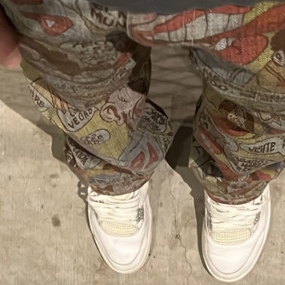 Junya Watanabe 2002 Comme Des Garçons Cuba Print Denim Jeans Size US 32 / EU 48 - 4 Thumbnail