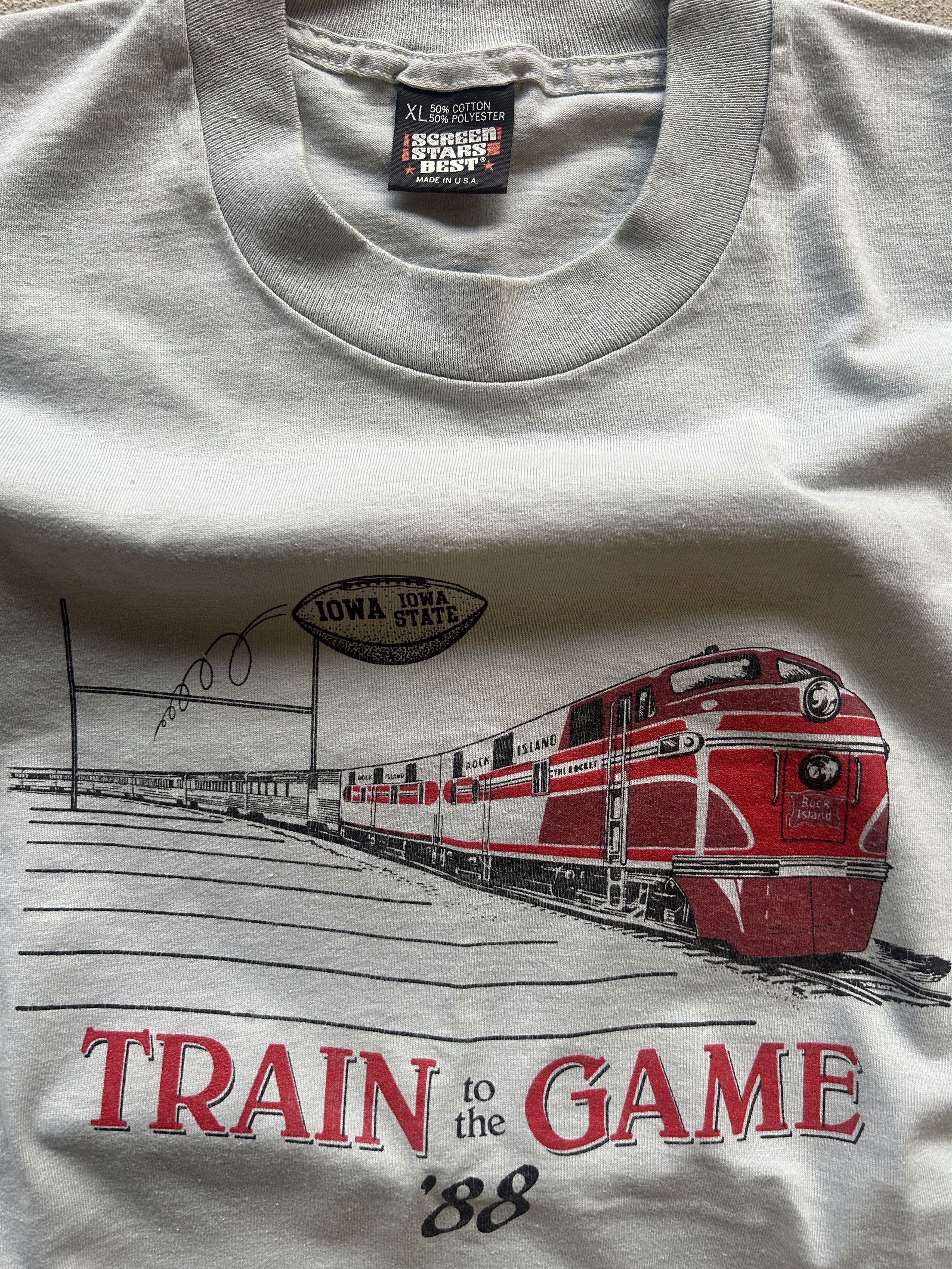 Vintage Vintage 1988 Train to the Game Iowa State vs Iowa Football Size US XL / EU 56 / 4 - 3 Thumbnail