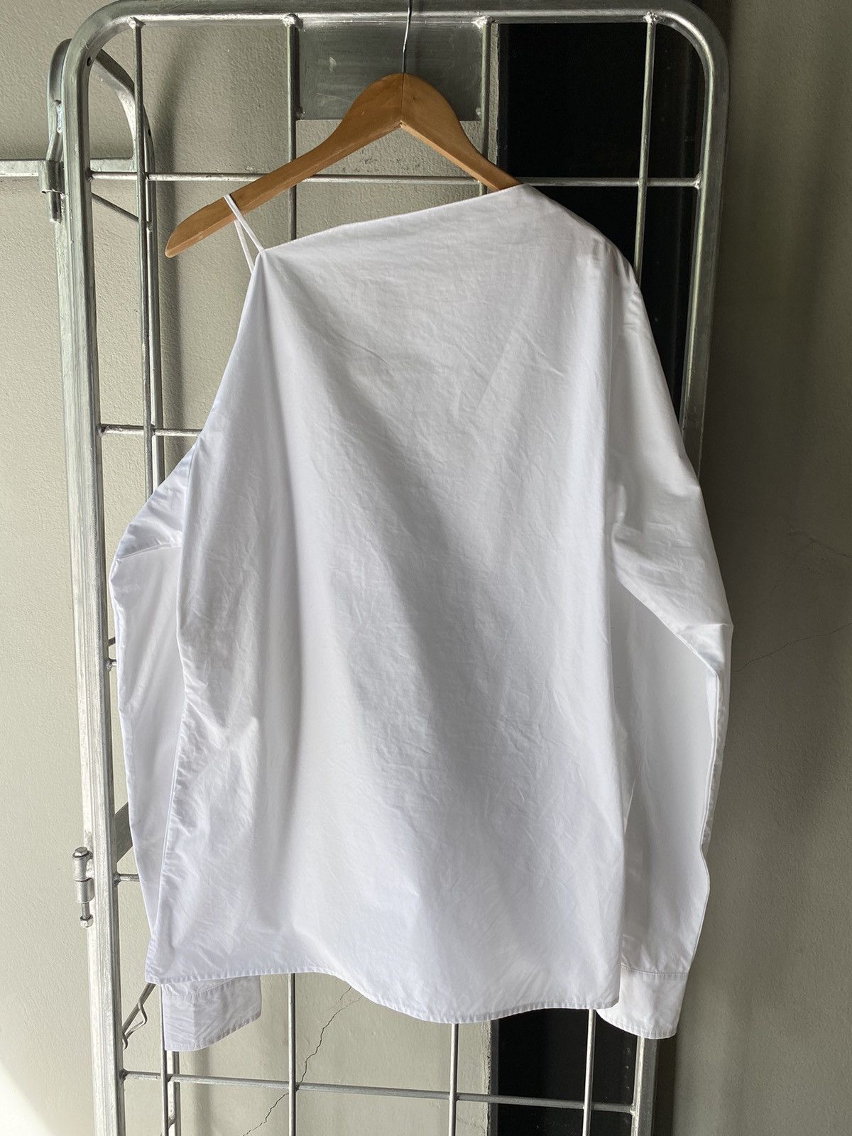 Coperni Coperni Asymmetric White Button-Up Blouse Size XS / US 0-2 / IT 36-38 - 15 Thumbnail