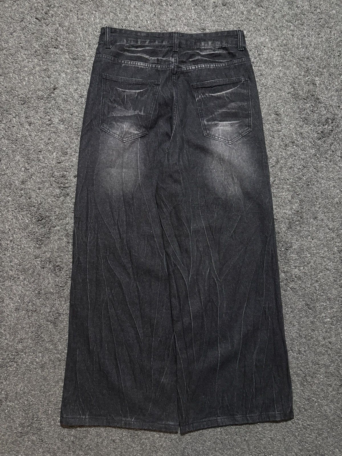 JNCO Vintage very rare wavy gradiant black washed baggy jeans Size US 32 / EU 48 - 11 Thumbnail