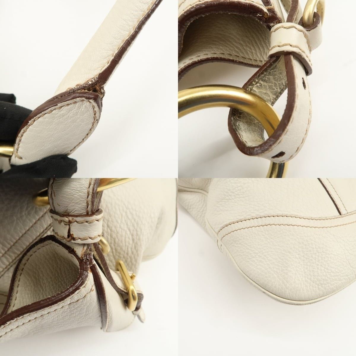 Prada Prada Logo Calfskin Shoulder Bag Cream Size ONE SIZE - 4 Thumbnail