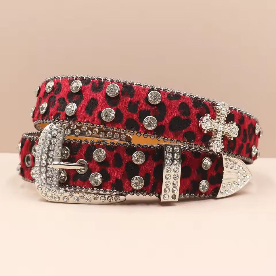 Other Cheetah leopard Cross print pu leather belt 105 cm Size 28 - 1 Thumbnail