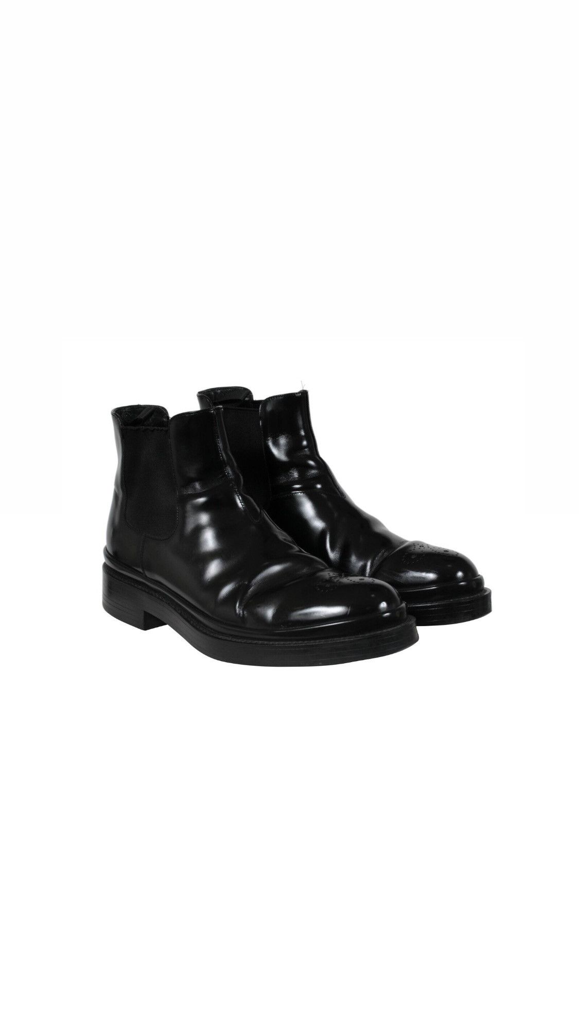 Prada Oxford Ankle Boots Medallion Black - 02166 Size US 9.5 / EU 42-43 - 1 Thumbnail