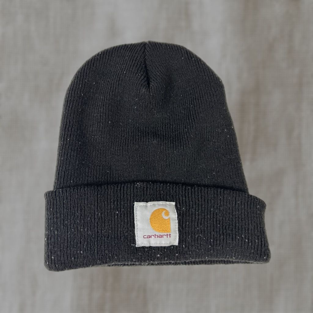 Carhartt Carhartt Beanie Hat Unisex Adults One Size Black Knit Acrylic Stretch Breathable Solid Logo Fall Winter 2010s Men Women Cap Watchman Size ONE SIZE - 1 Thumbnail