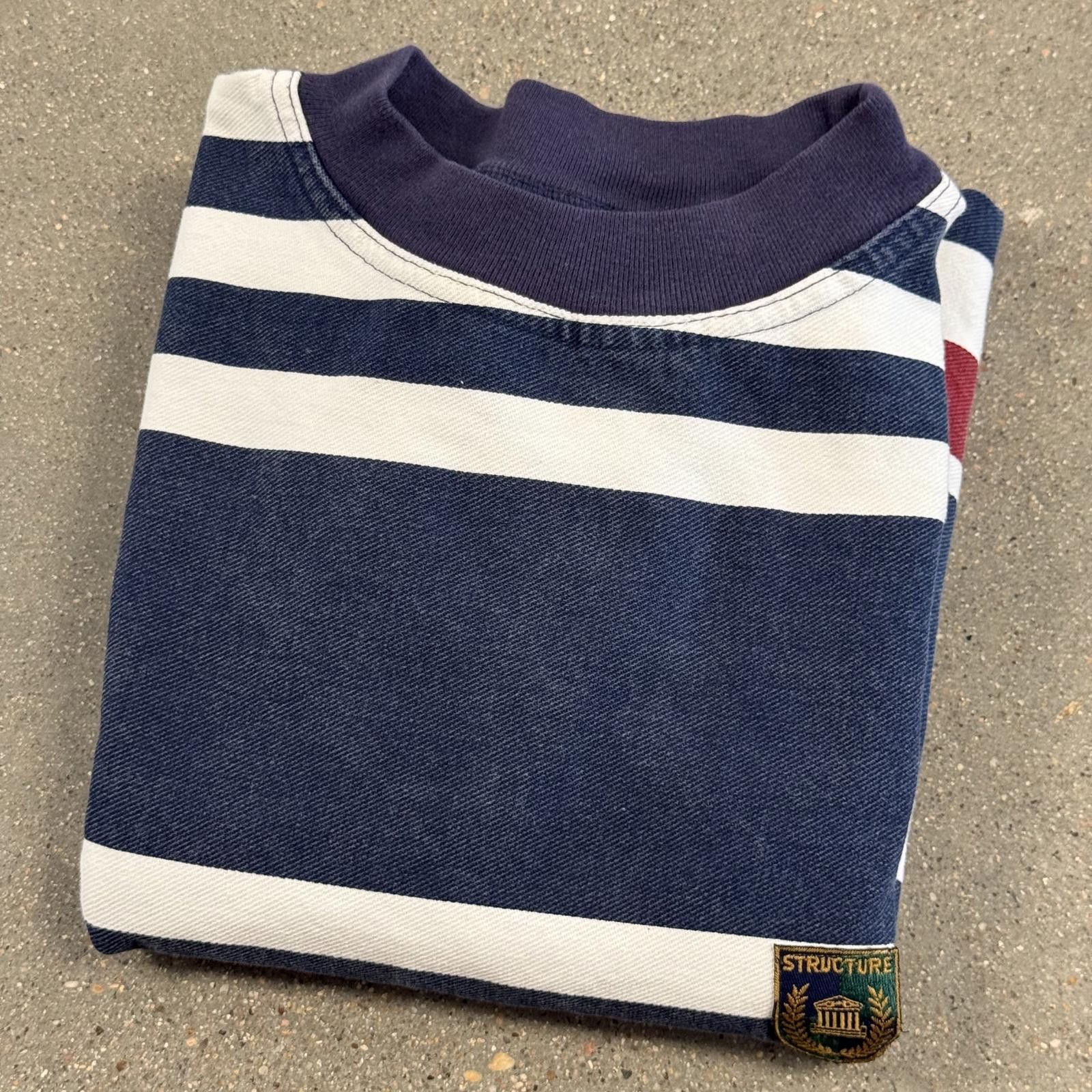 Structure Vintage 90s Structure Multi Striped Sweatshirt RWB Mint Sz M Size US M / EU 48-50 / 2 - 8 Thumbnail