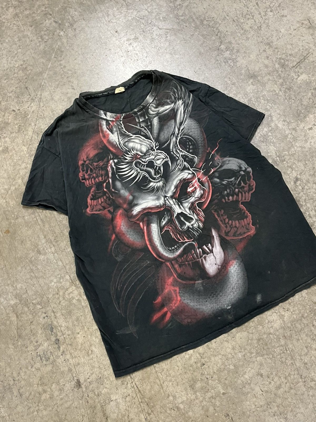 Affliction × JNCO × Tapout Y2k grunge opium skull dragon Jnco style tee hype rare Size US XL / EU 56 / 4 - 3 Thumbnail