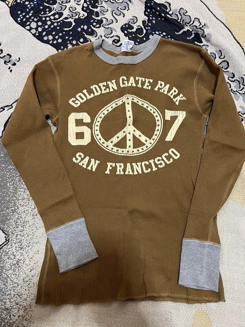 Freewheelers Freewheelers Waffle Peace Print Sweater - dmc Size US L / EU 52-54 / 3 - 1 Thumbnail