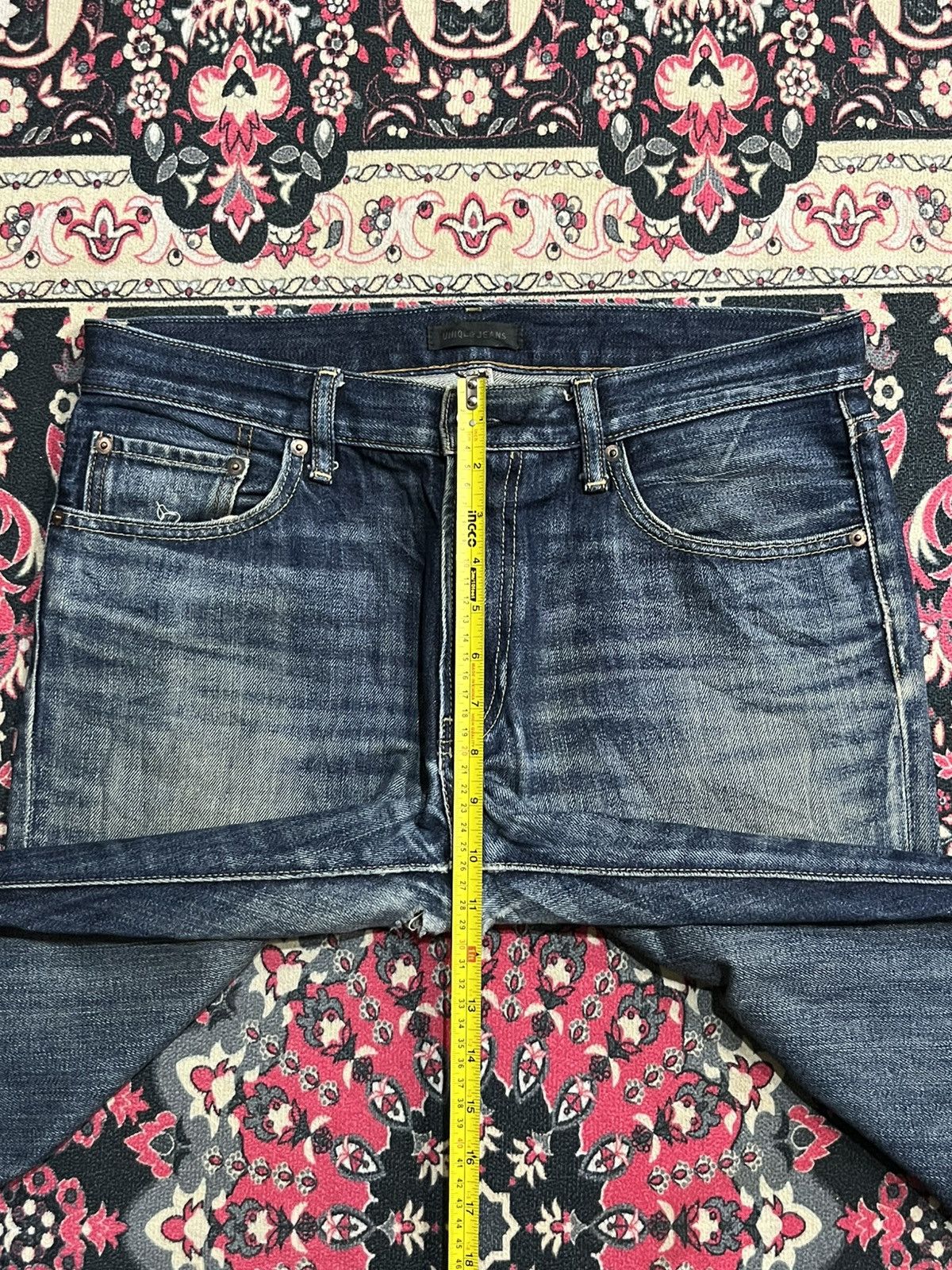 Uniqlo Vintage Uniqlo Dark Blue Washed Straight Leg Jeans Size US 32 / EU 48 - 13 Thumbnail