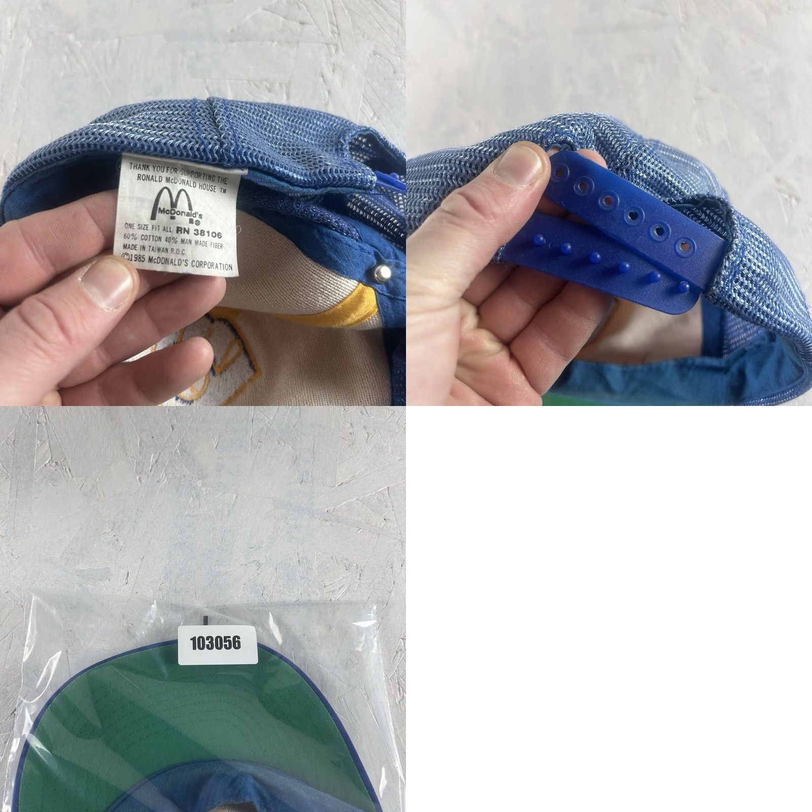 Vintage VINTAGE McDonalds Milwaukee Brewers 1985 Adjustable Snapback Baseball Cap Hat Mens White Yellow 80s Team Cap Size ONE SIZE - 8 Thumbnail