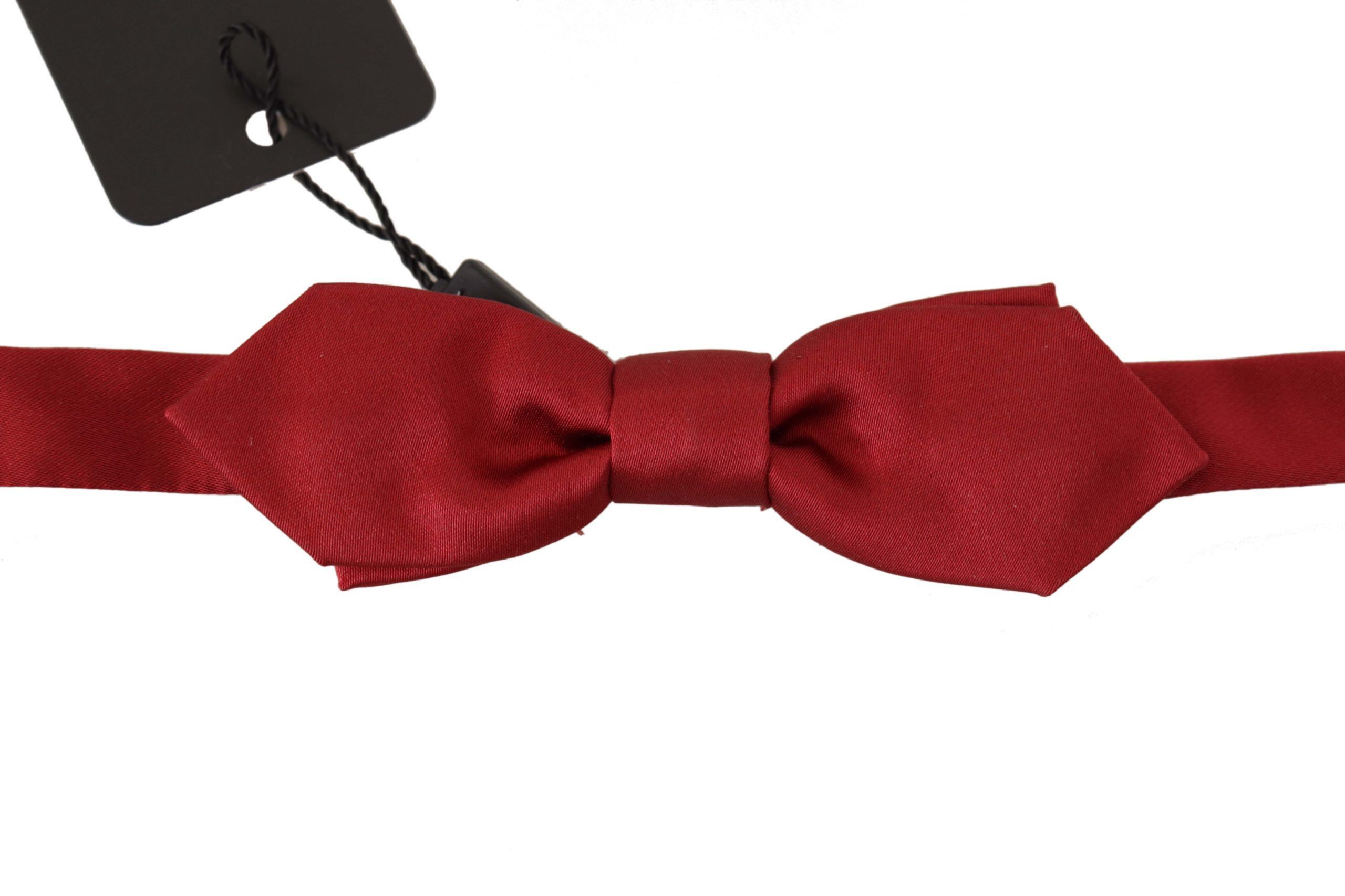 Dolce & Gabbana Elegant Red Silk Bow Men's Tie Size ONE SIZE - 1 Thumbnail