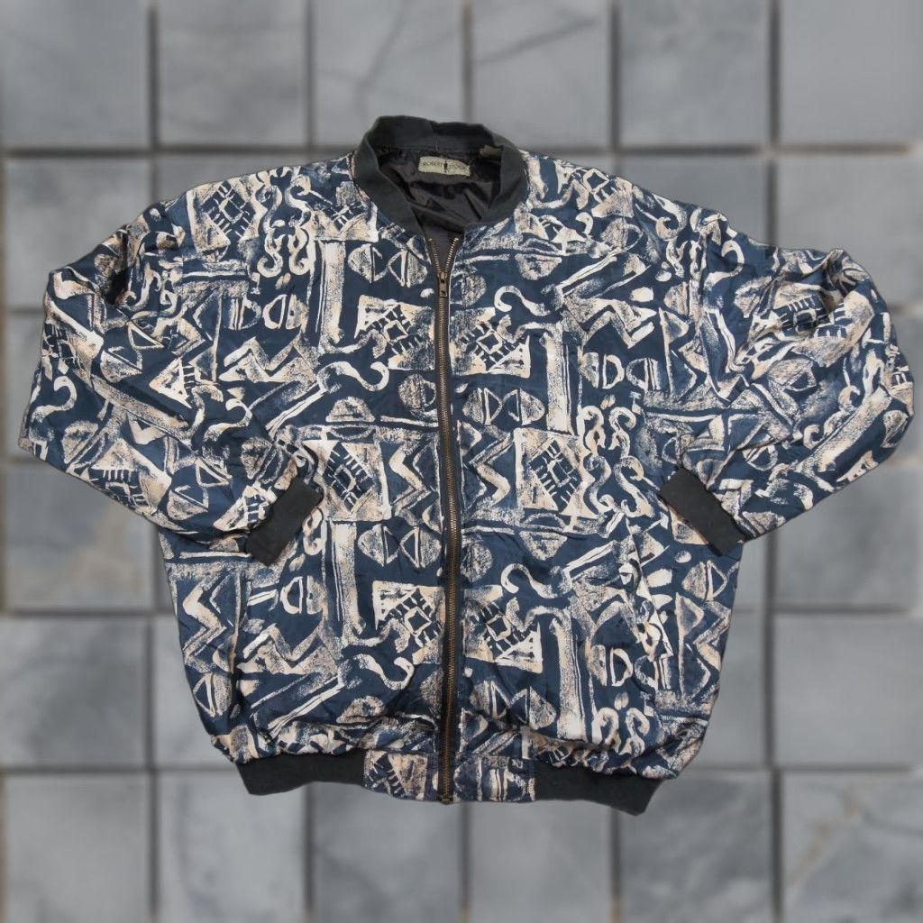 Vintage VINTAGE Robert Stock Jacket Mens Medium Bomber Lightweight Windbreaker Abstract Size US M / EU 48-50 / 2 - 1 Thumbnail