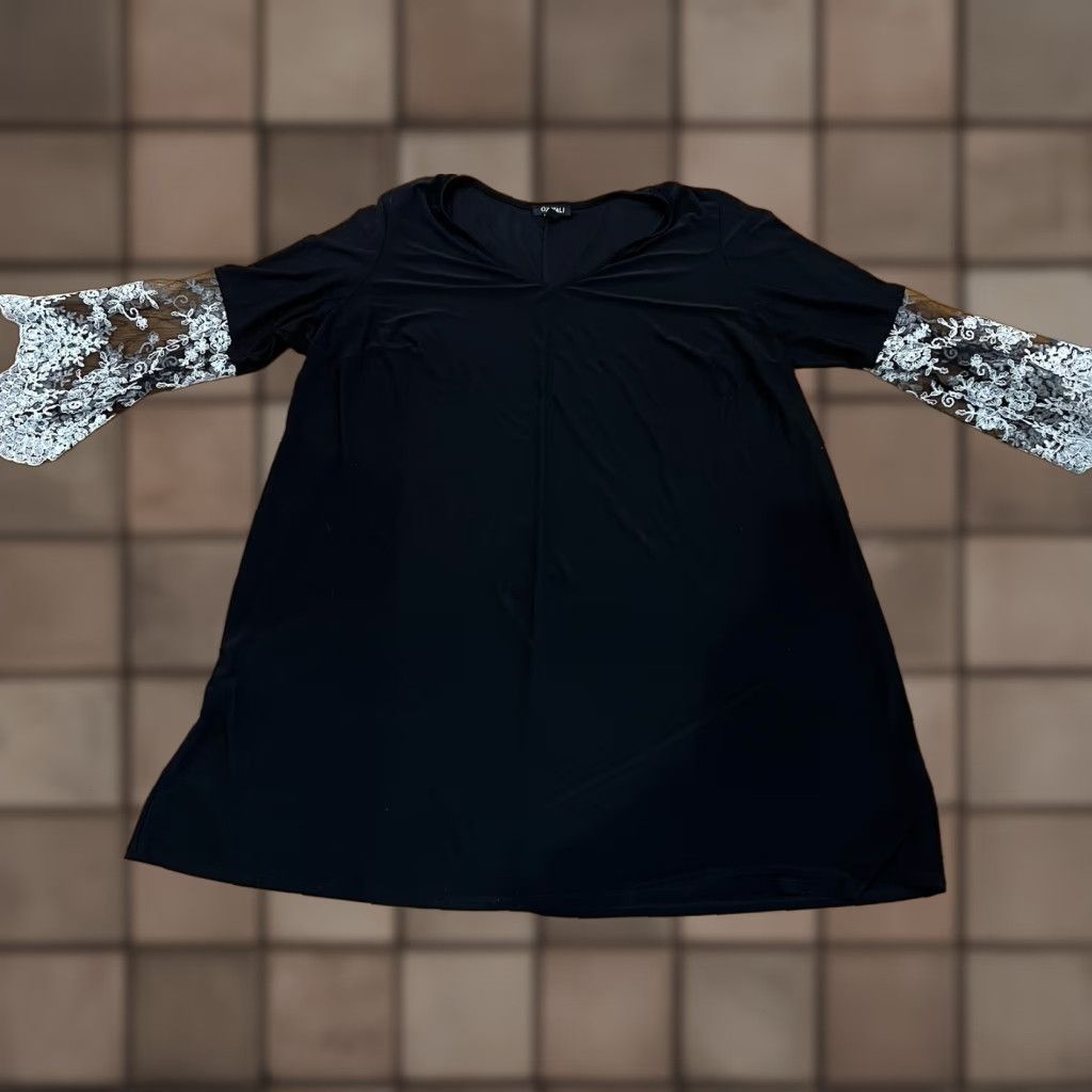 Vintage Roz Ali 3x Black Dress Size XXL / US 16-18 / IT 52-54 - 1 Thumbnail