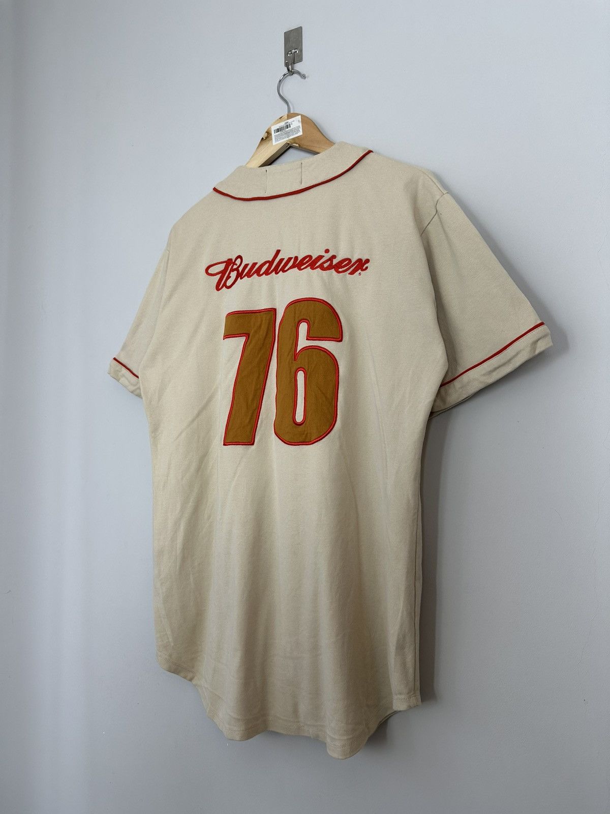 Budweiser Budweiser 90s Baseball Jersey 76 Beige Vintage M Size US M / EU 48-50 / 2 - 7 Thumbnail