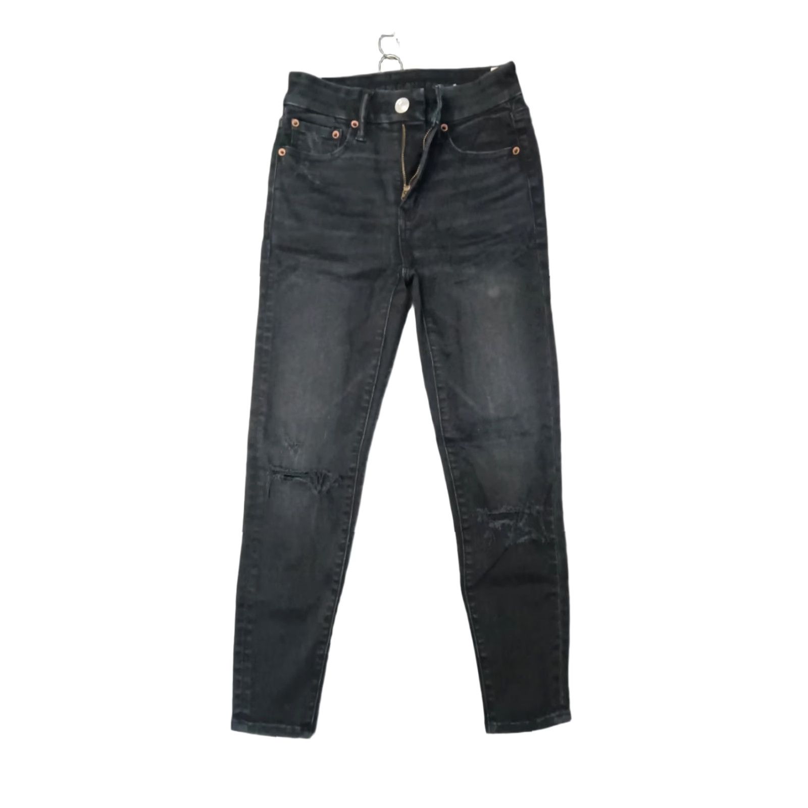 American Eagle Outfitters American Eagle Women's Black Jeans Tapered Size 0 X-Short Size 25" / US 0 / IT 36 - 1 Thumbnail