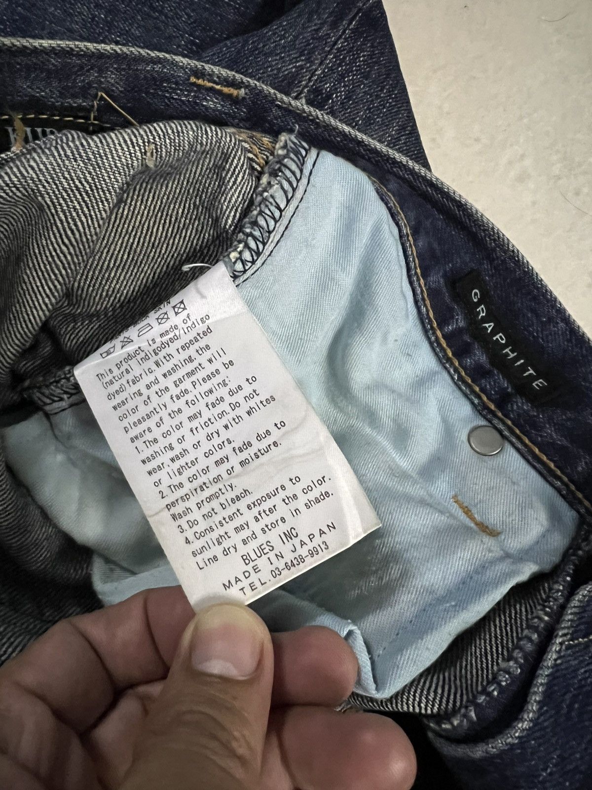 Japanese Brand Vintage Kuro Graphite Distressed Selvedge Jean Japan Size US 30 / EU 46 - 21 Thumbnail