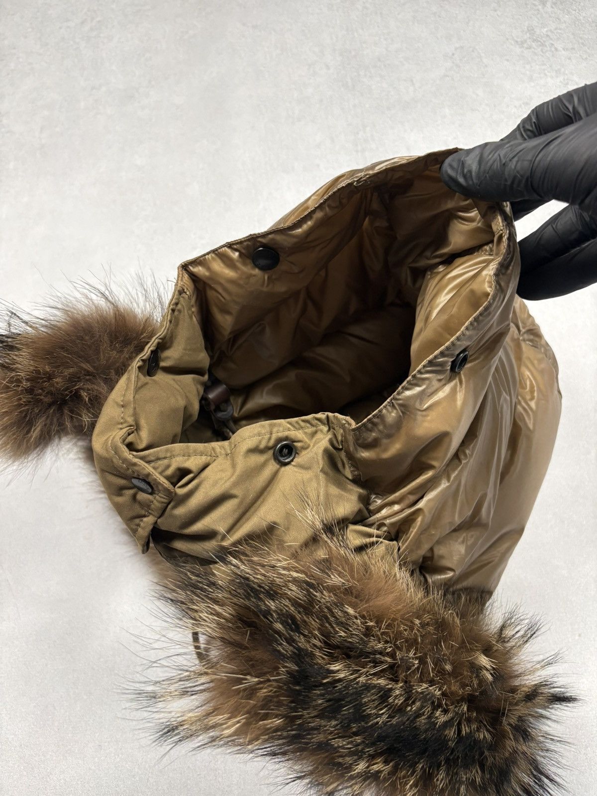 Moncler Moncler Detachable Down Hood With Real Fur Trim Brown Size ONE SIZE - 5 Thumbnail