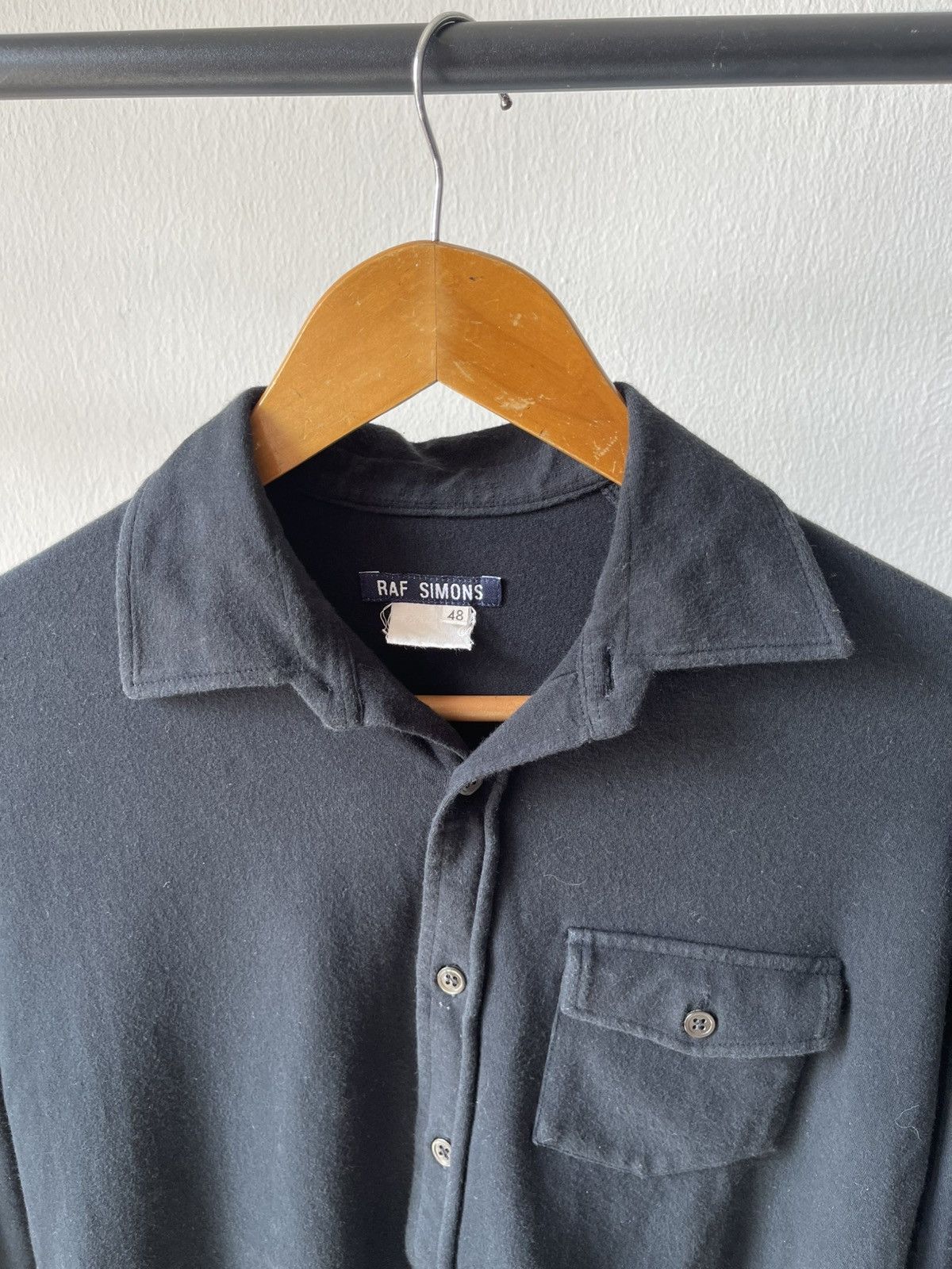 Raf Simons 1998 Raf Simons Single Pocket Long Sleeve Polo Size US S / EU 44-46 / 1 - 4 Thumbnail