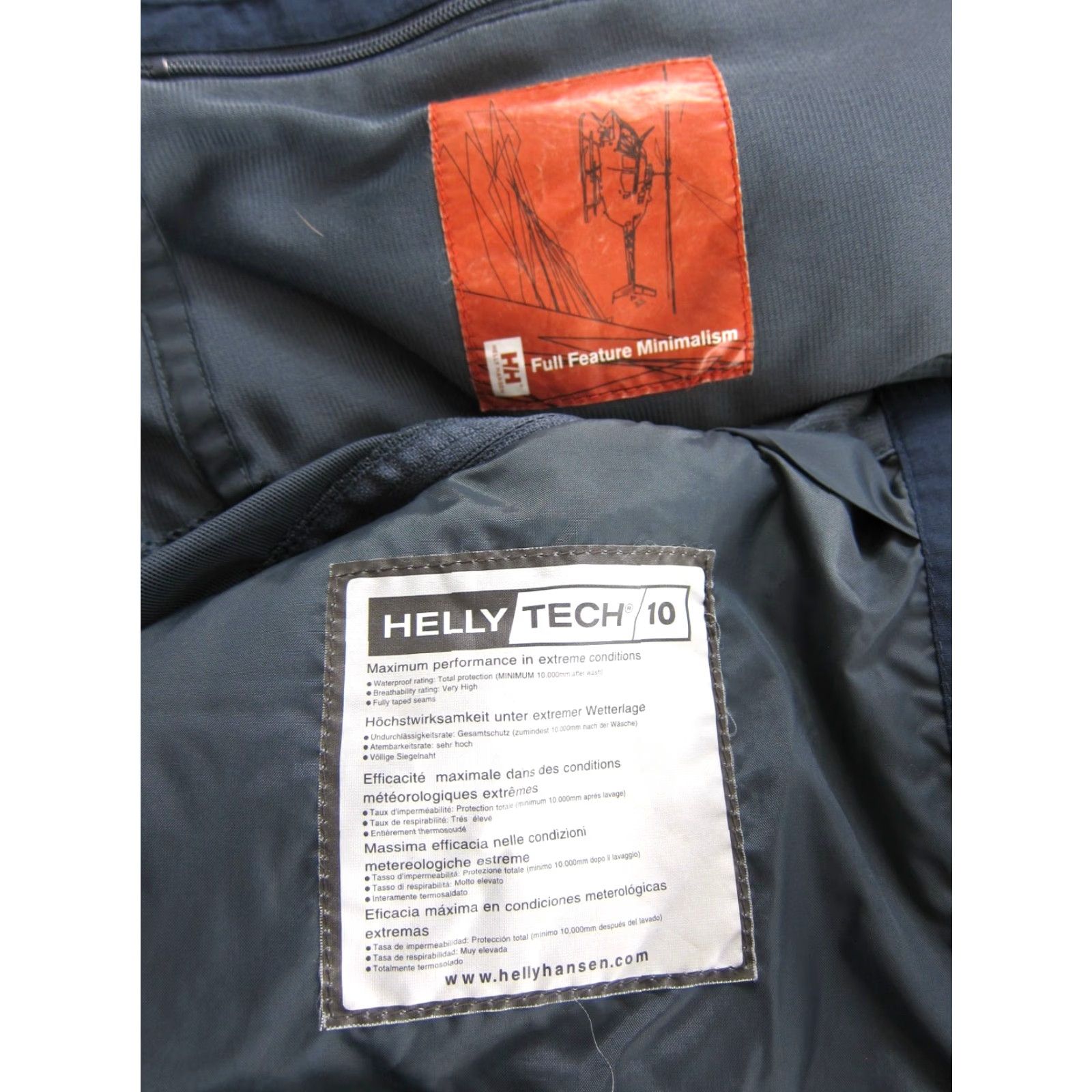 Helly Hansen Helly Hansen Tech 10 Full Feature Minimalism Hooded Parka Jacket Men S Blue Grey Orange Hoodie Mid-Length Solid 100% Polyester 2010s Size US S / EU 44-46 / 1 - 6 Thumbnail