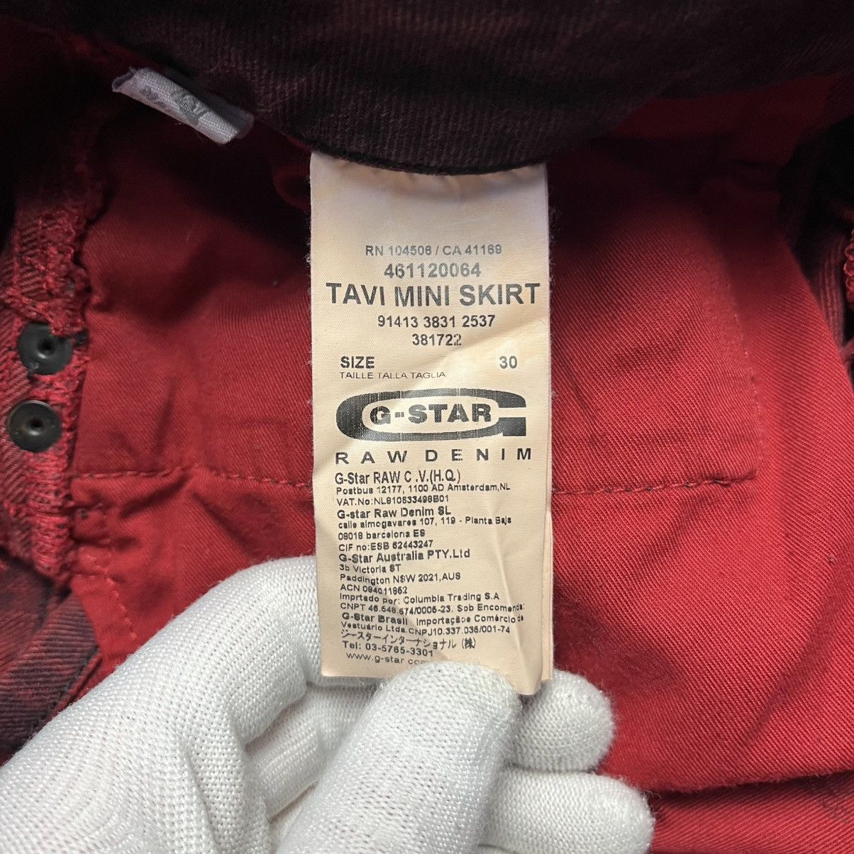 G-Star Vintage G-Star Raw Red Denim Tavi Mini Skirt Y2K Streetwear Size 30" / US 8 / IT 44 - 7 Thumbnail
