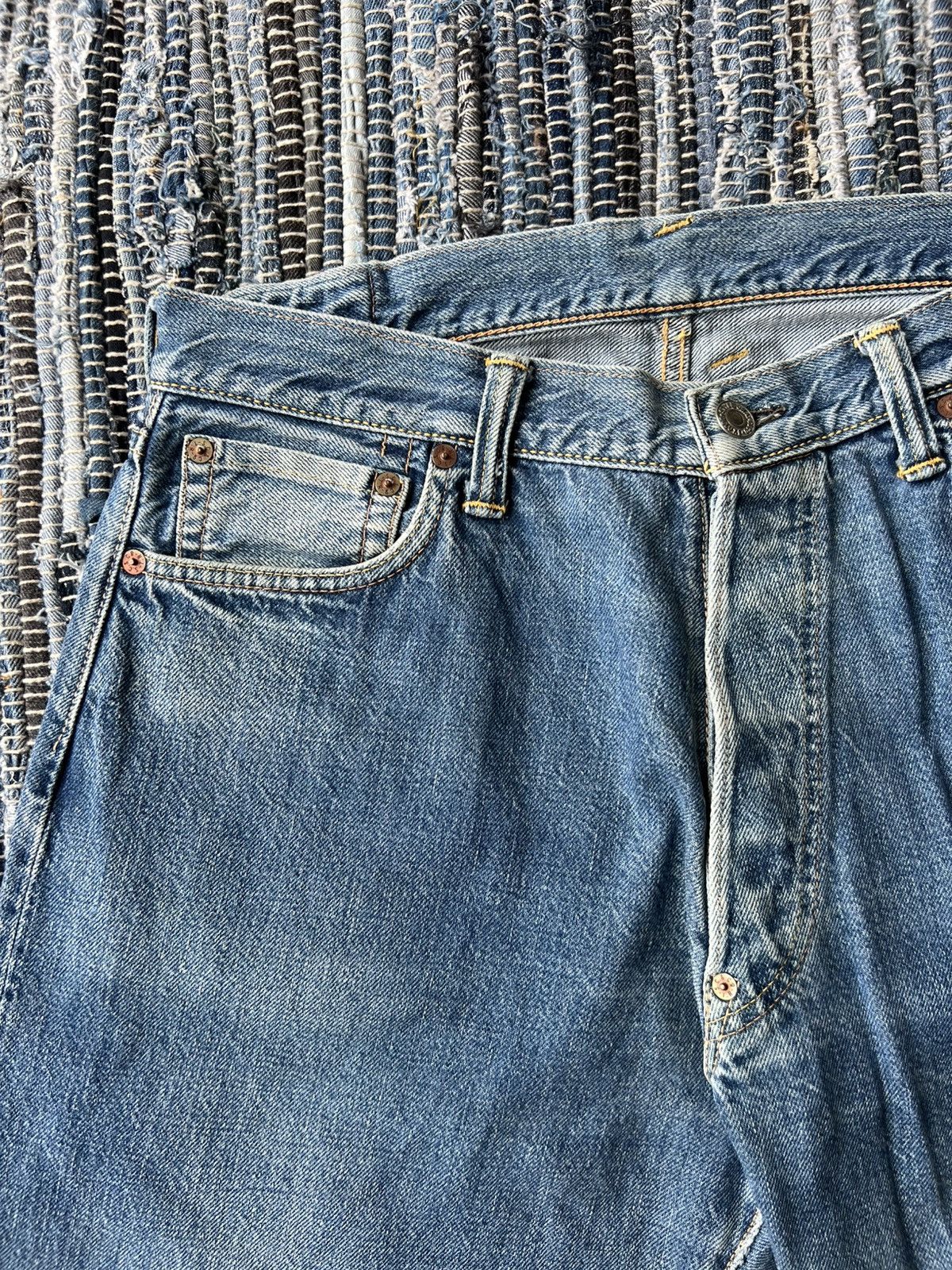 Evisu Vintage Evisu No 1 Raw Hem Beauty Faded Selvaged Jorts Denim Size US 32 / EU 48 - 3 Thumbnail
