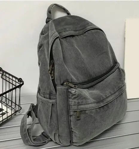 Japanese Brand Washed Denim Casual Bagpack Size ONE SIZE - 3 Thumbnail