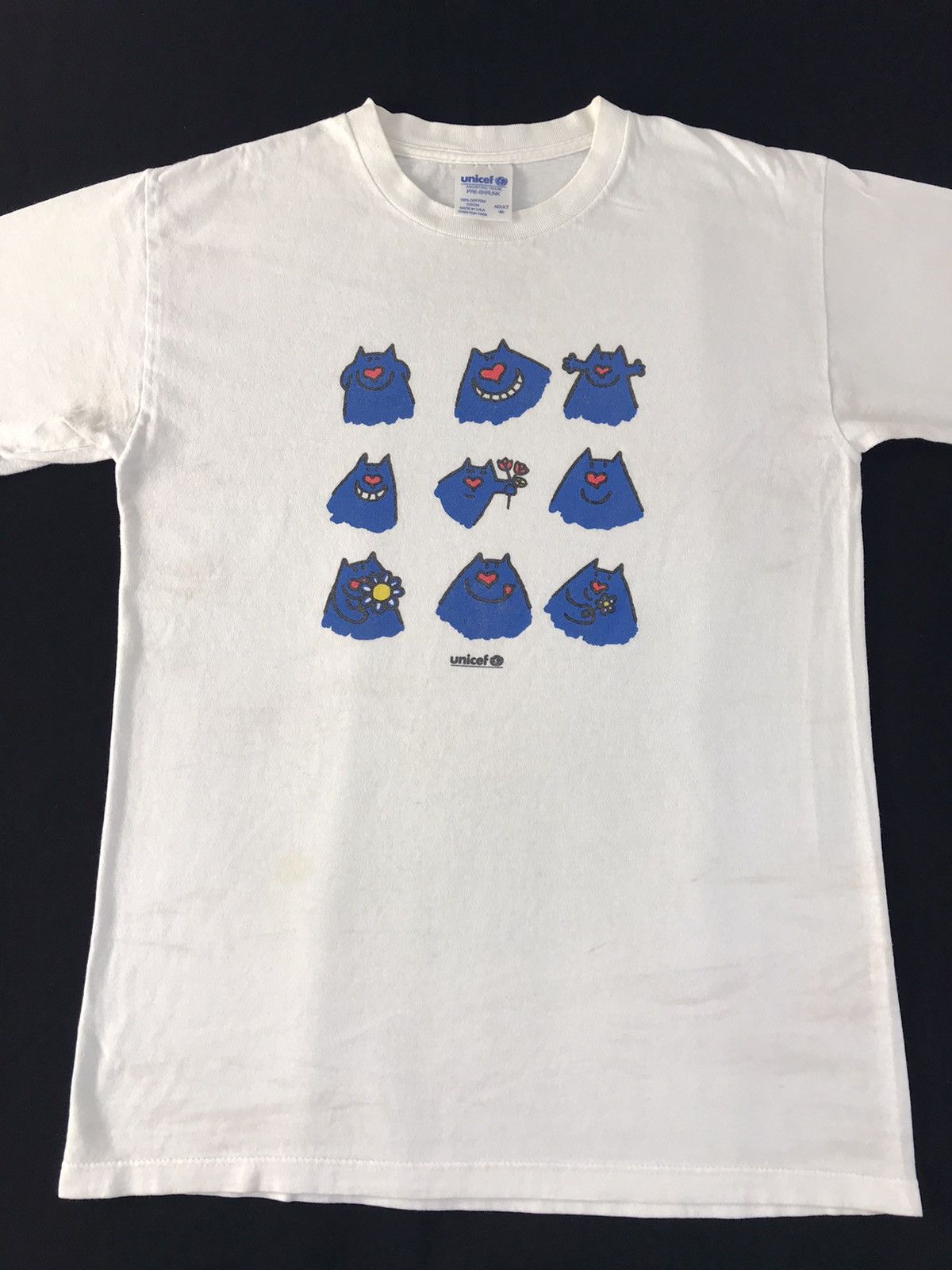 Vintage Vintage 90s Unicef Agostino Traini Blue Monster Logo Tee Size US M / EU 48-50 / 2 - 2 Thumbnail