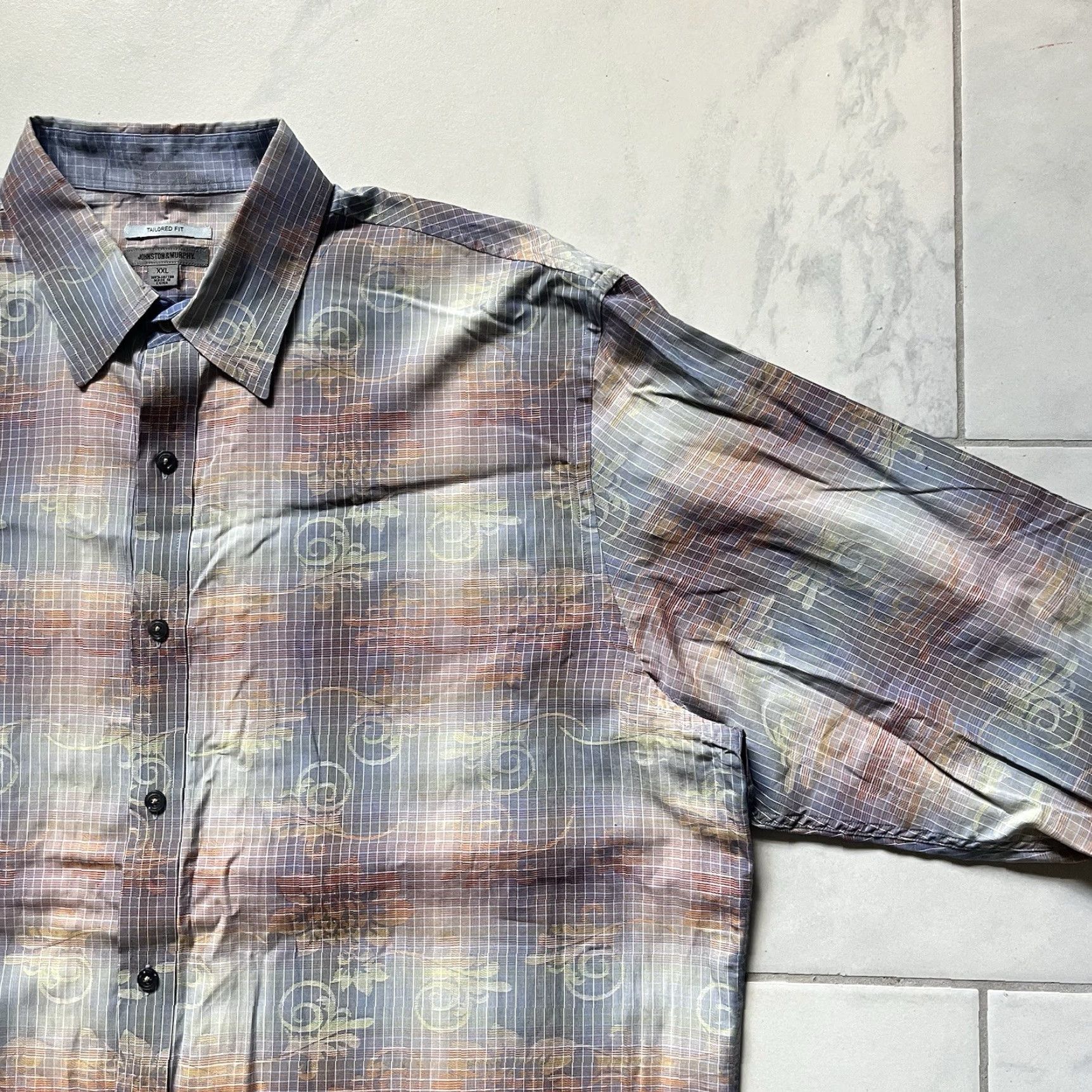 Johnston & Murphy Johnston & Murphy Shirt 2XL Multicolor Cotton Button-Up Mens Tailored Regular Fit Spring Fall Summer Winter Casual Size US XXL / EU 58 / 5 - 6 Thumbnail