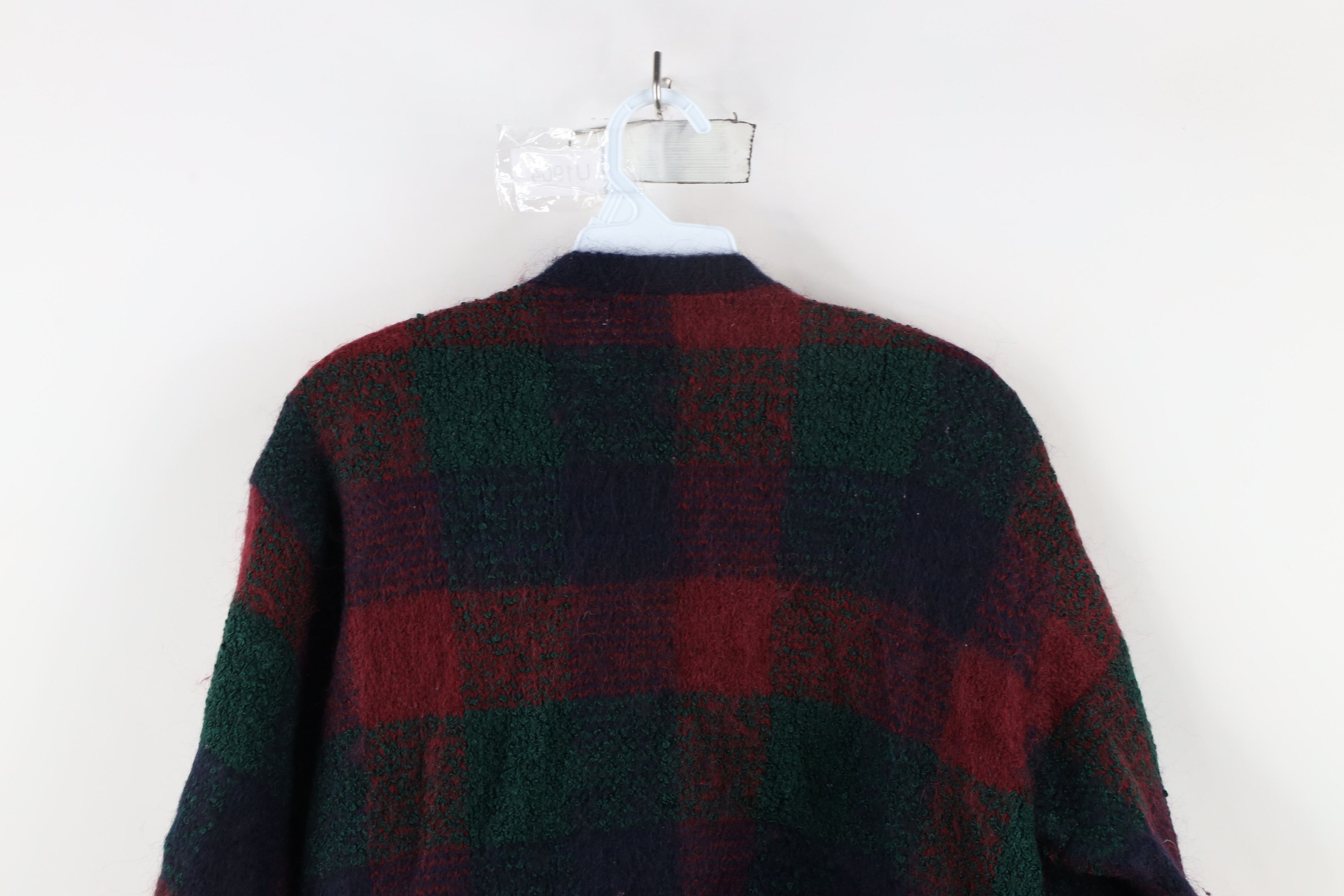 Vintage Vintage 90s Streetwear Blend Knit Cardigan Sweater Plaid Size L / US 10 / IT 46 - 6 Thumbnail