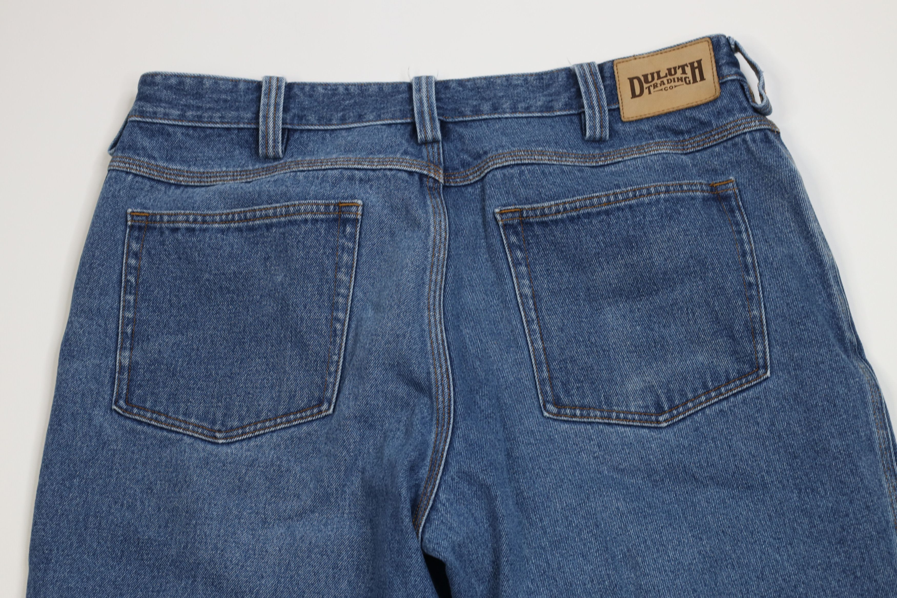 Duluth Trading Company Duluth Trading Co Workwear Wide Leg Denim Jeans Blue Cotton Size US 36 / EU 52 - 9 Thumbnail