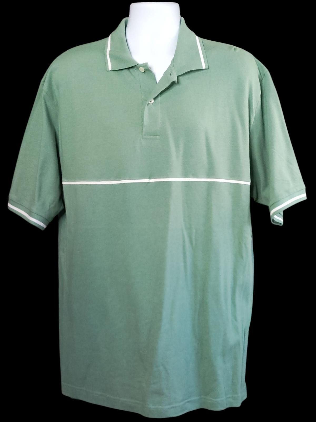 CNCPTS Concepts Men's Green Polo Shirt with White Stripe Detail Size US XL / EU 56 / 4 - 3 Thumbnail