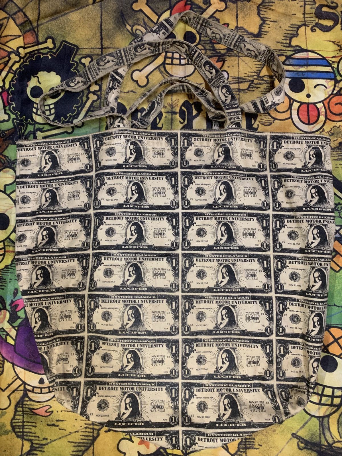 Japanese Brand Hysteric Glamour Lucifer Money Print Tote Bag Size ONE SIZE - 8 Thumbnail