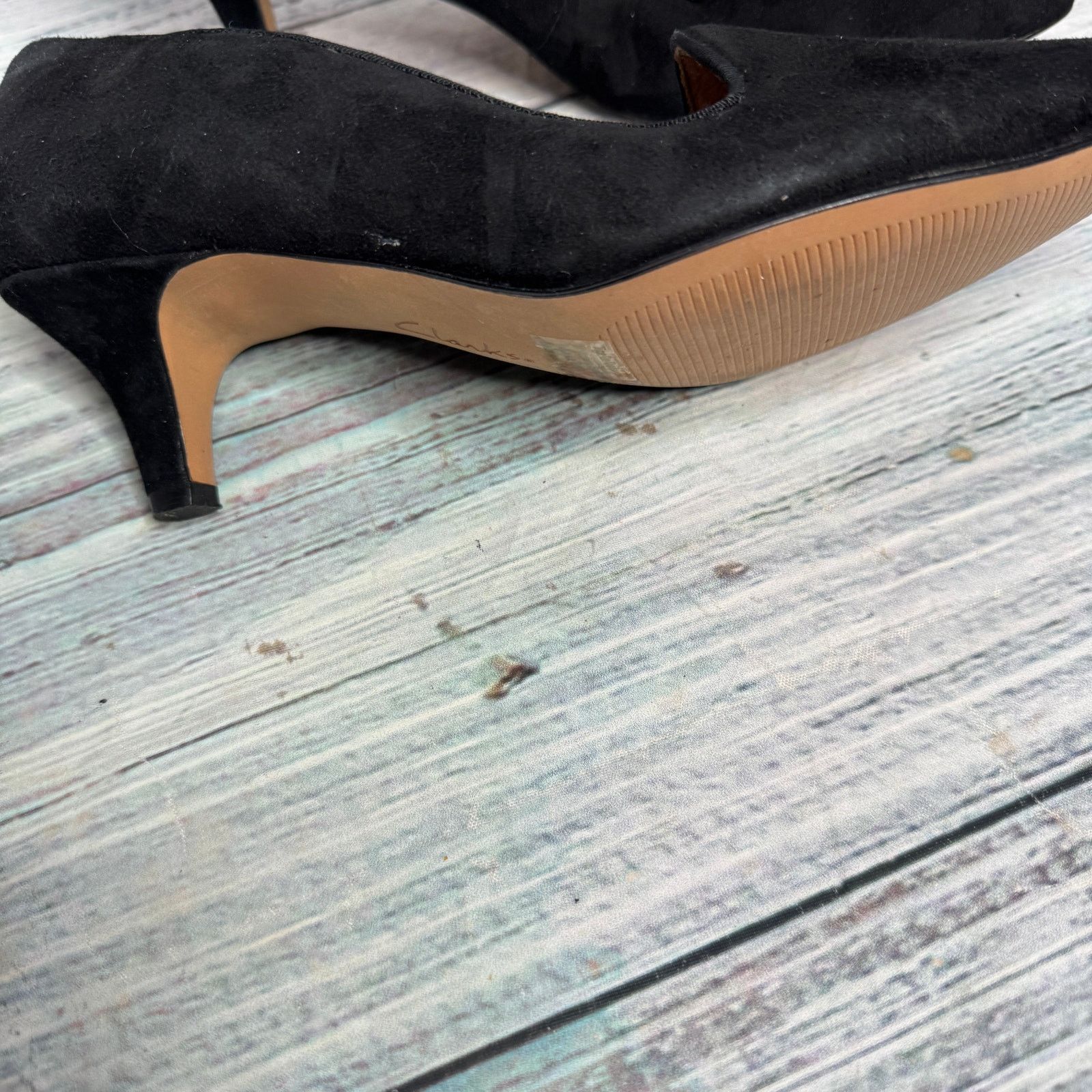 Clarks Clarks Indigo Black Suede Point Toe Pumps 8 Size US 8 / IT 38 - 2 Thumbnail