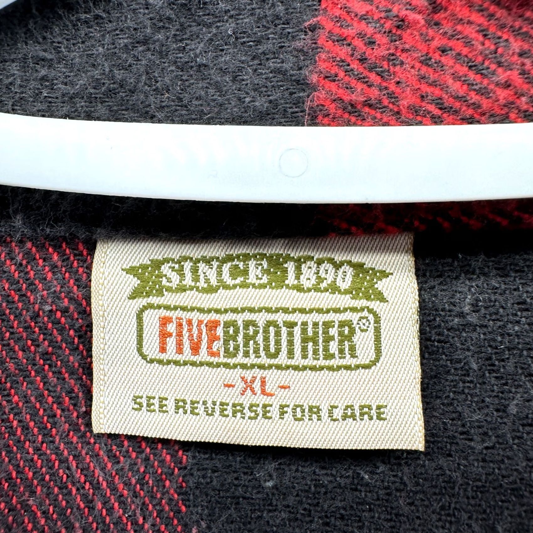 Vintage Five Brother Button-Up Shirt Red Black Men's XL Flannel Plaid Long Sleeve Regular Easy Care Casual Retro Vintage? Size US XL / EU 56 / 4 - 6 Thumbnail