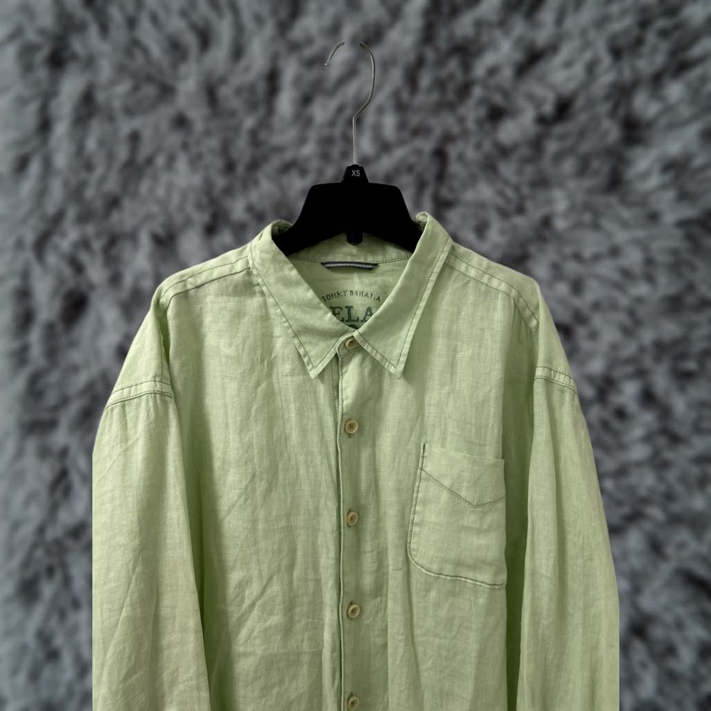 Tommy Bahama Tommy Bahama Shirt Mens 2XL Green 100% Linen Button-Up Long Sleeve Collared Relaxed Size US XXL / EU 58 / 5 - 1 Thumbnail
