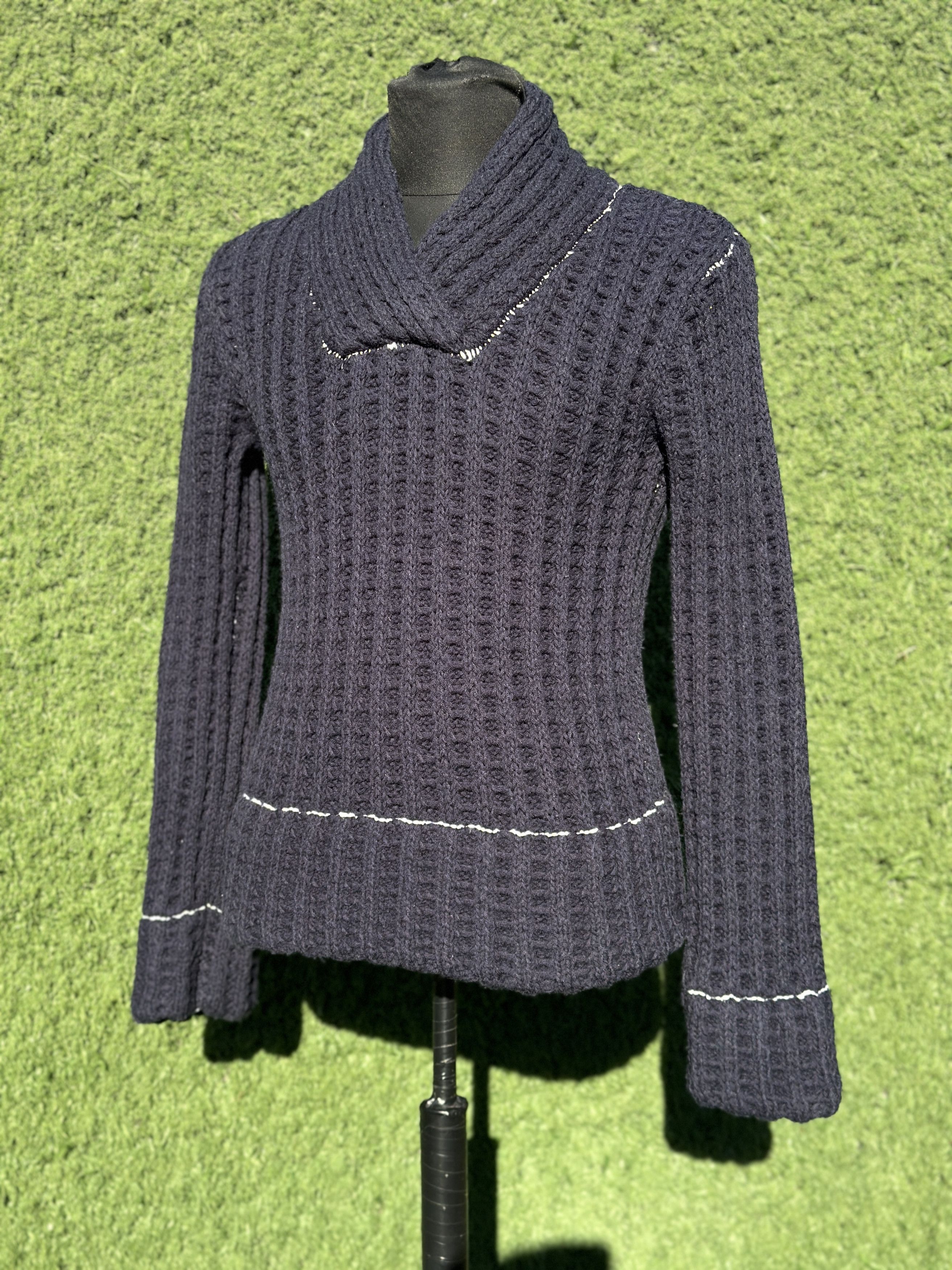 Maison Margiela Maison Martin Margiela Textured Knit Shawl Collar Size M Size US M / EU 48-50 / 2 - 5 Thumbnail