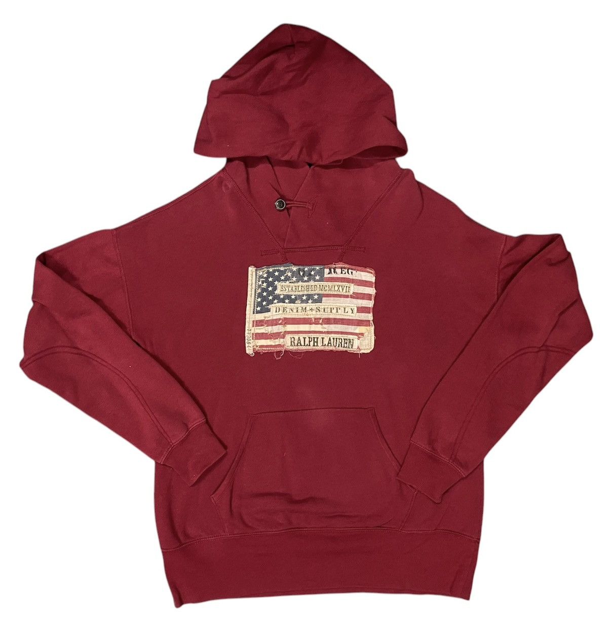 Denim & Supply Ralph Lauren × Polo Ralph Lauren × Vintage 90s polo Ralph Lauren denim supply khaki Hoodie flag patch Size US L / EU 52-54 / 3 - 1 Thumbnail