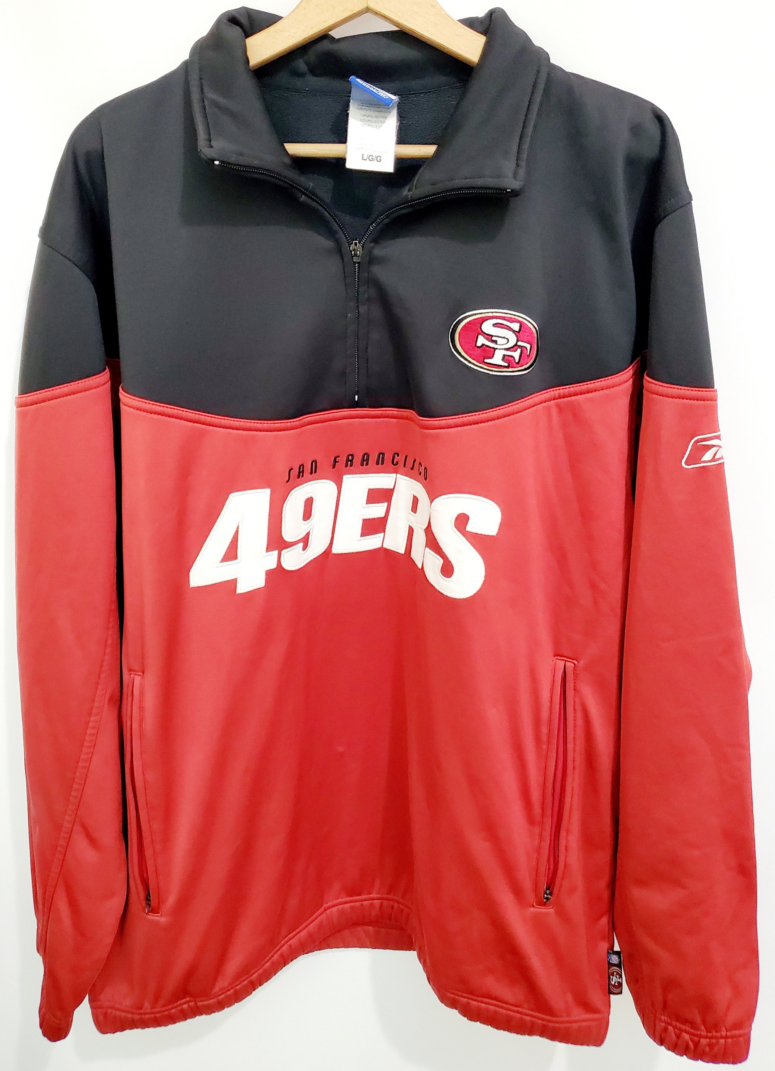 NFL × Reebok × Vintage San Francisco 49ers Sweater Fleece Softshell Pullover 1/4Zip Size US XL / EU 56 / 4 - 1 Thumbnail