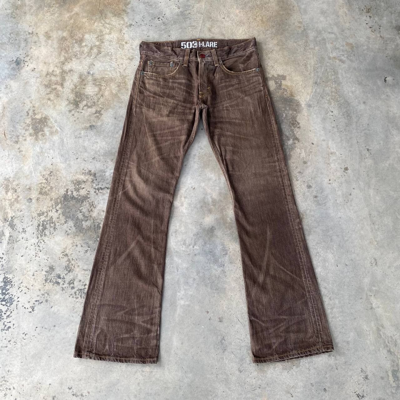 Edwin FLARE EWDIN 503 HERINGBONE GHOSTCLAW DARK BROWN Size US 30 / EU 46 - 2 Thumbnail