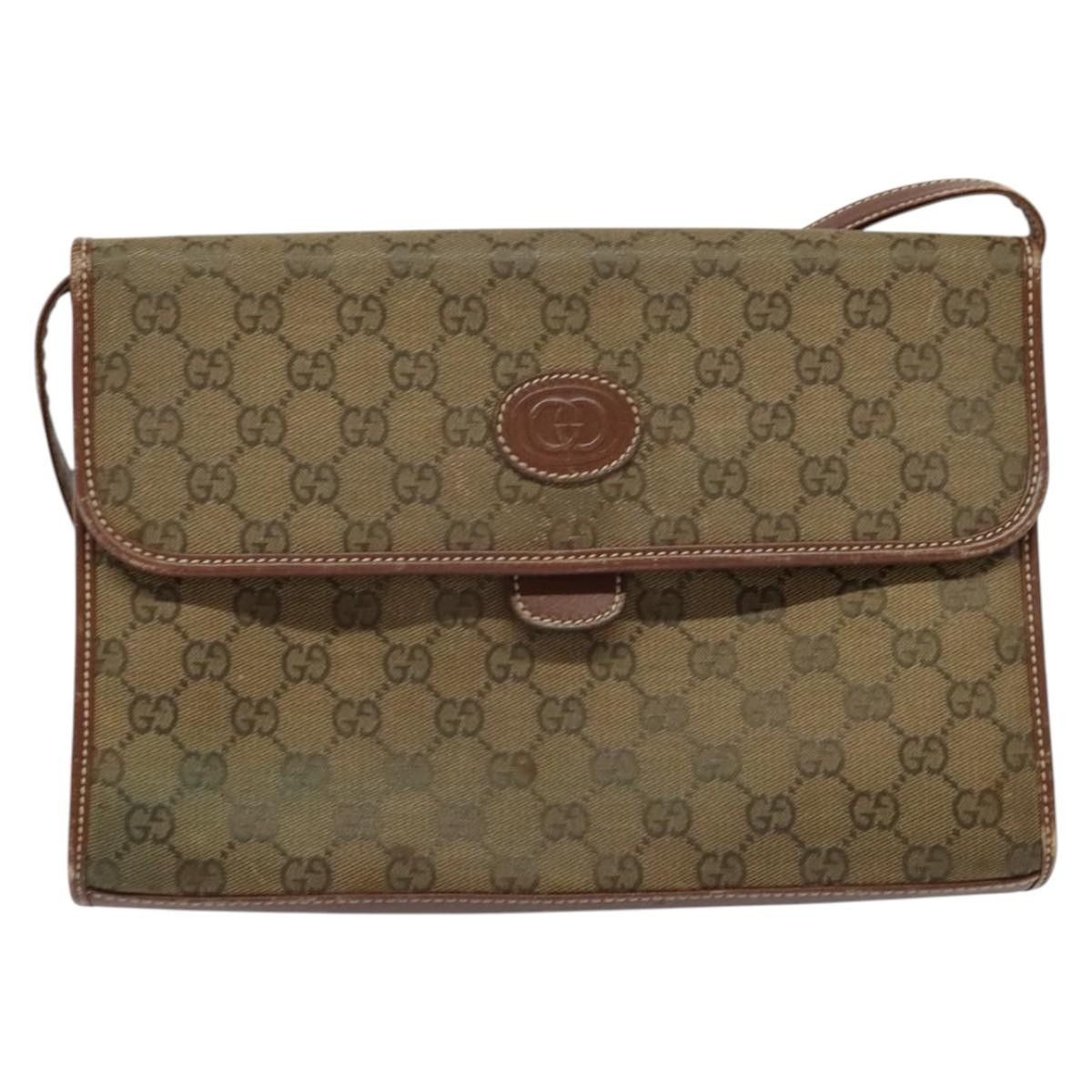 Gucci GUCCI GG Canvas Shoulder Bag Brown Gold 004 49 004 49 Size ONE SIZE - 2 Thumbnail