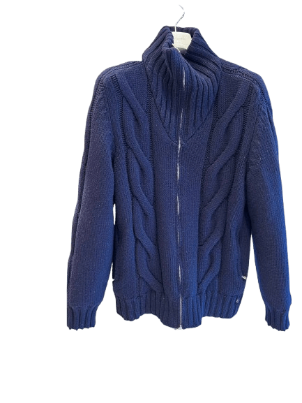 Brunello Cucinelli o1w1db10125 Cashmere Padded Out Sweater in Blue Size US L / EU 52-54 / 3 - 1 Thumbnail